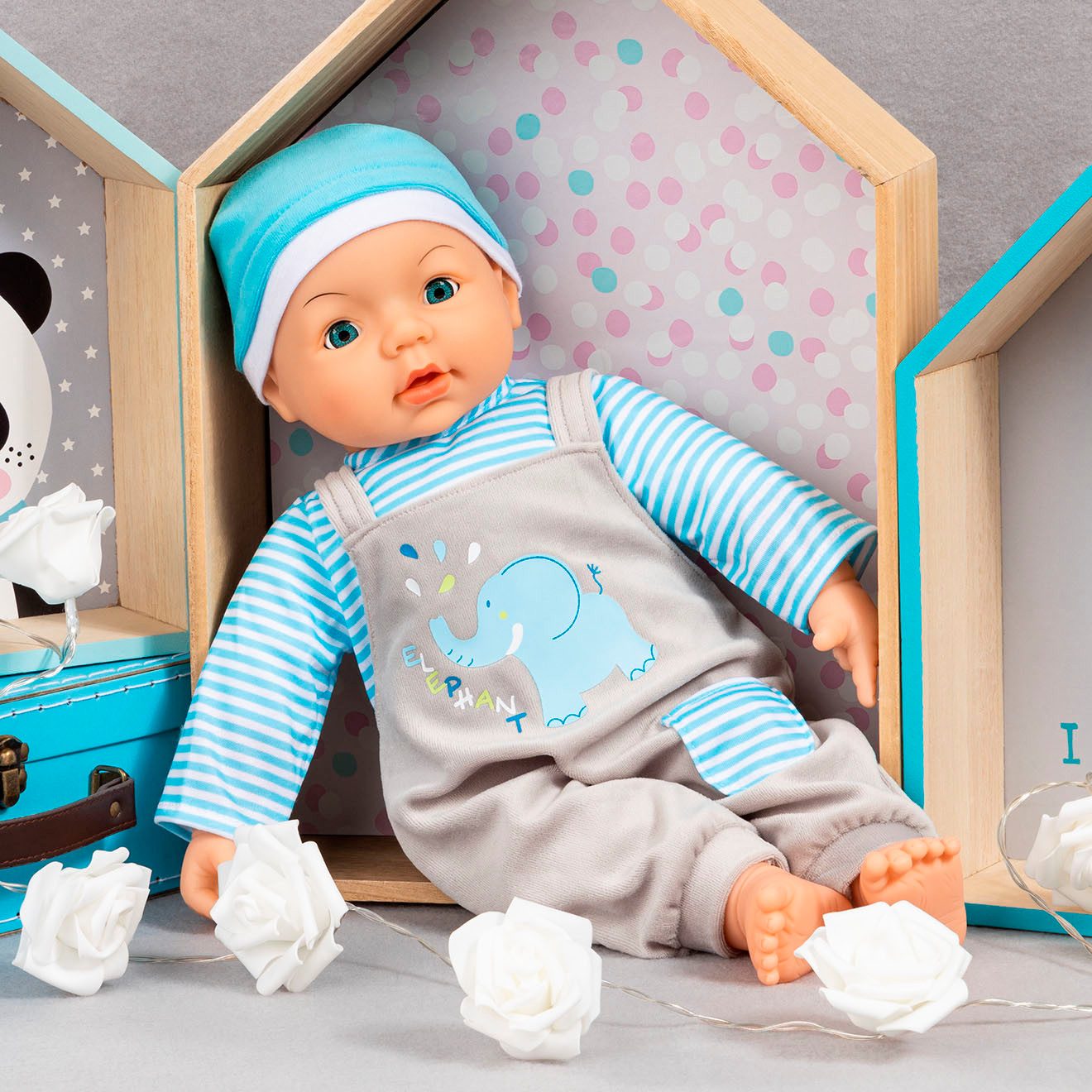 Bayer Poppenkleding Salopette olifant 46 (set, 3-delig)