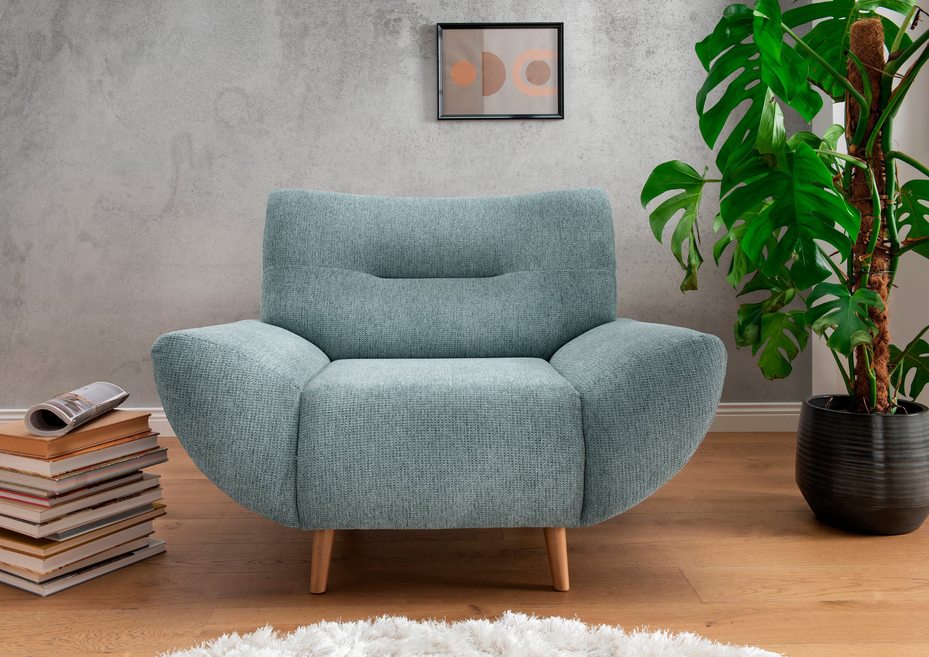 INOSIGN Zithoek Drago elegant en tijdloos, comfortabel, moderne vormtaal leverbaar als fauteuil/hoekbank, diverse stoffen, incl. 2 sierkussens (set, 3-delig)
