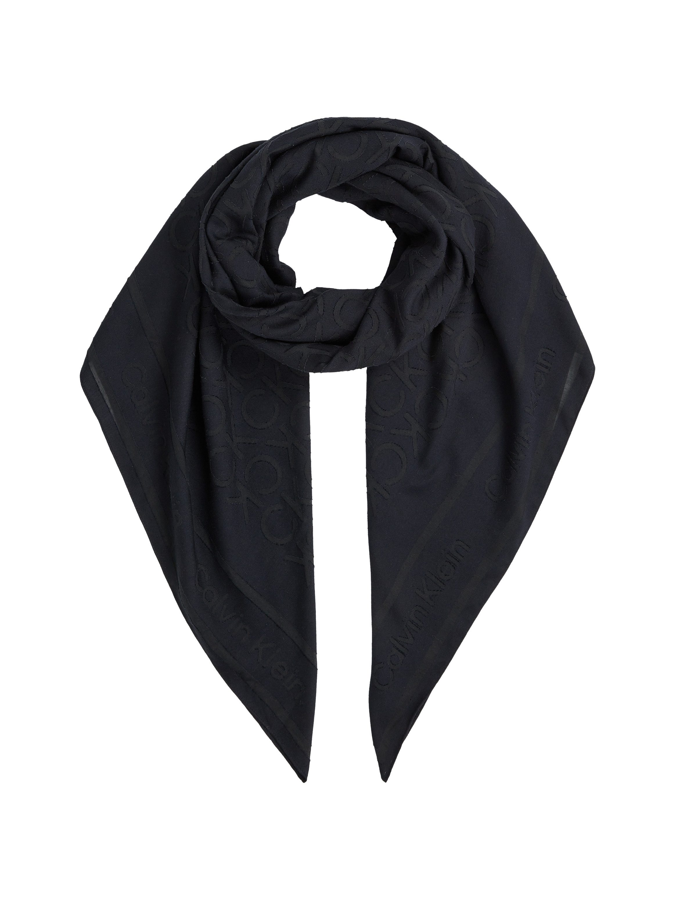 Calvin Klein Sjaal BURNOUT MONOGRAM SCARF CK-patroon vierkante vorm