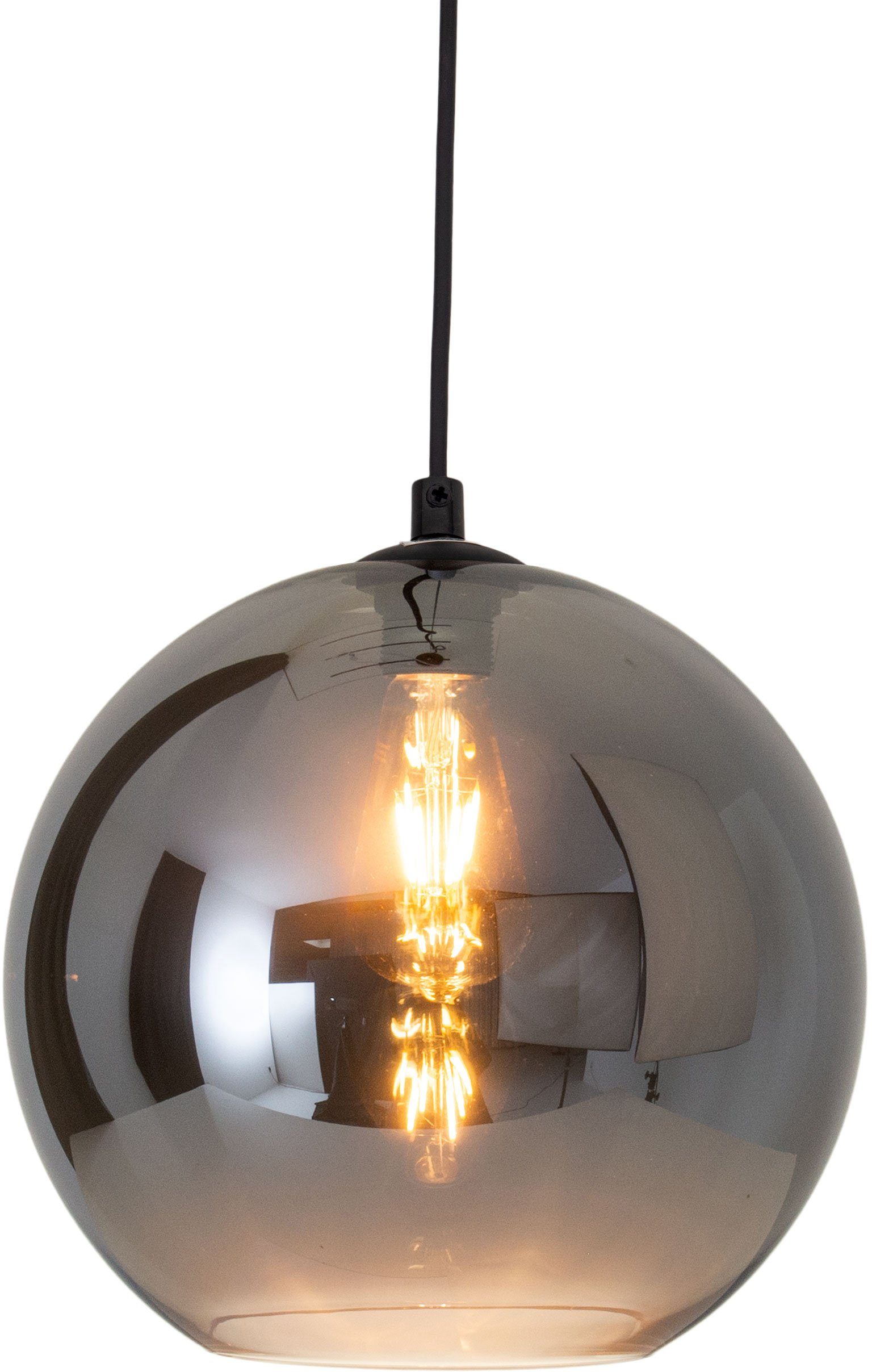 näve Hanglamp VASO Rookglas, E27 max. 40W, hanglengte: 100 cm, antraciet/zwart (1 stuk)
