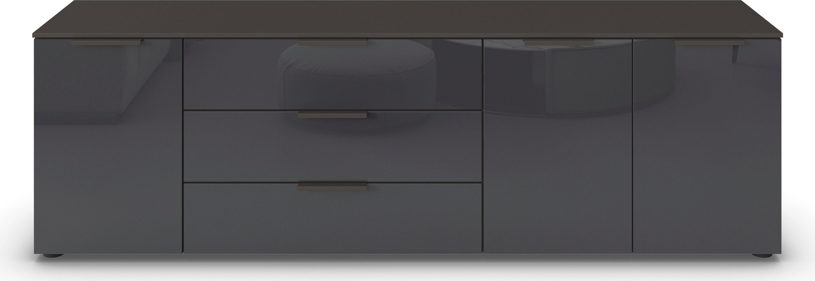 rauch Kast met laden en deuren Flipp 3-deurs, 3 laden met soft-close functie en glazen front