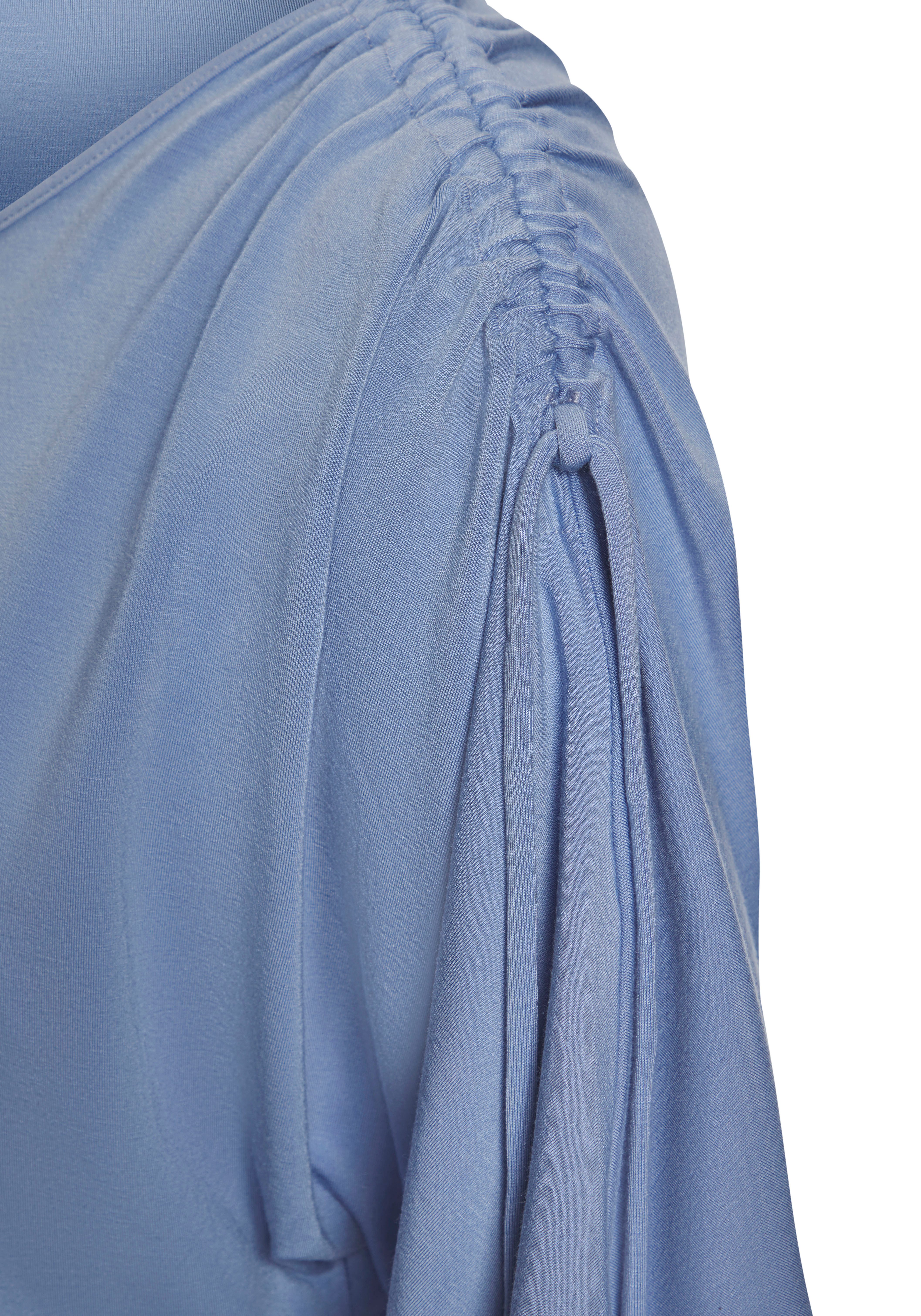 Lascana Shirt met ronde hals Met variabele mouwlengte van zachte viscose-stretch