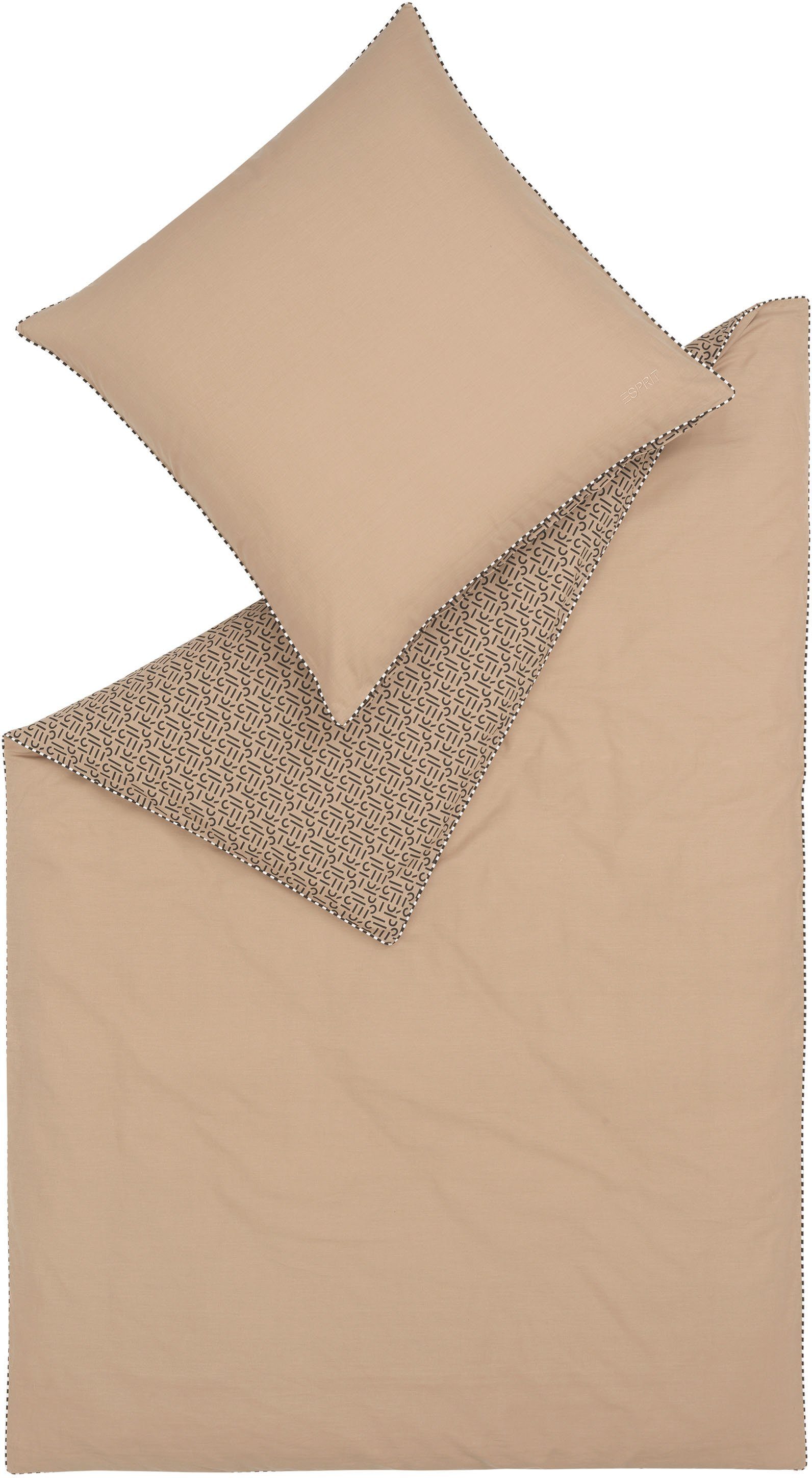 Esprit Beddengoed Scatter gemaakt van katoen dekbedovertrekken beige
