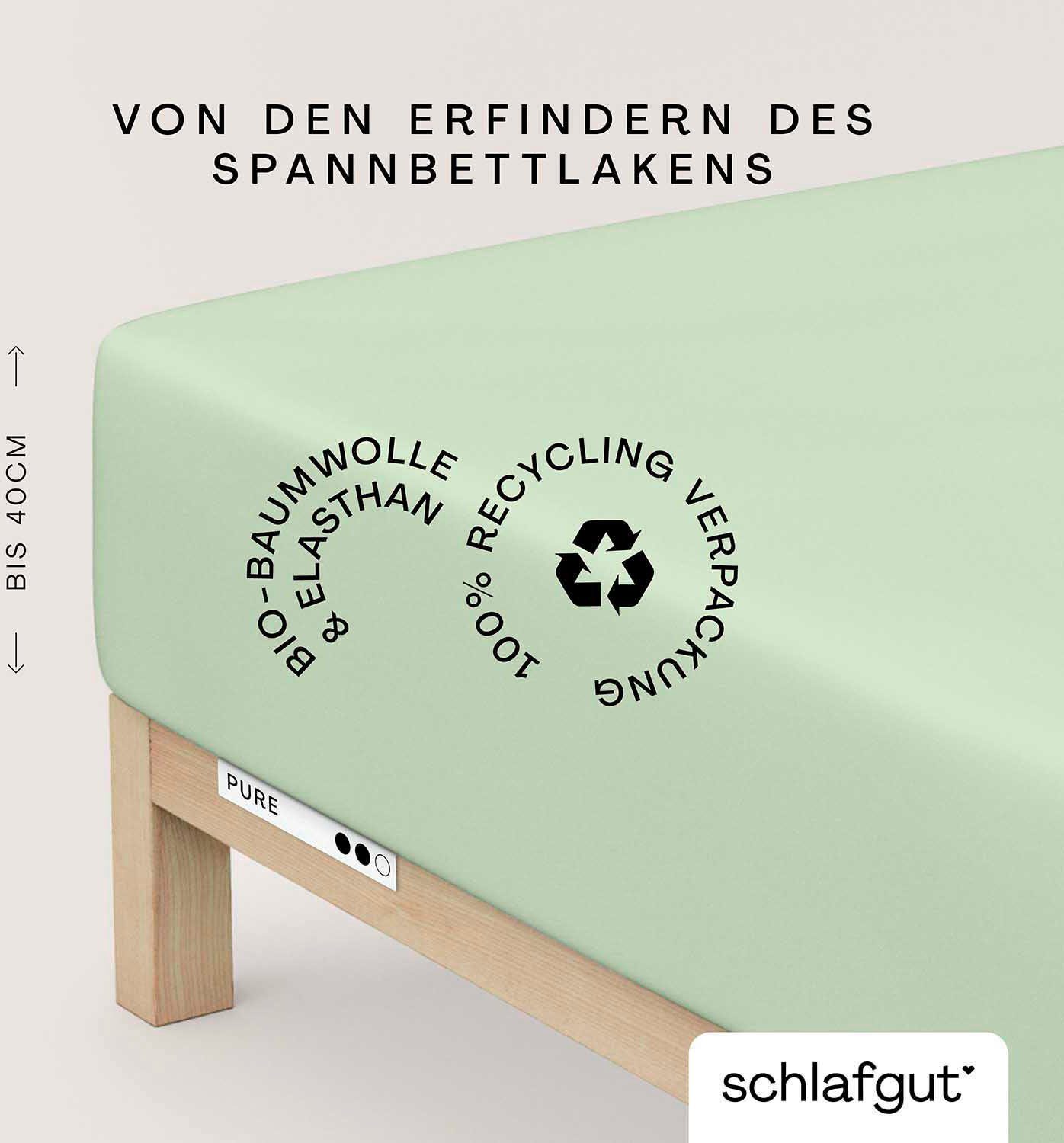 Schlafgut Hoeslaken PURE BOXSPRING in maat 90x200, 140x200 of 180x200, voor boxspringbed (1 stuk) hoeslakens grijs