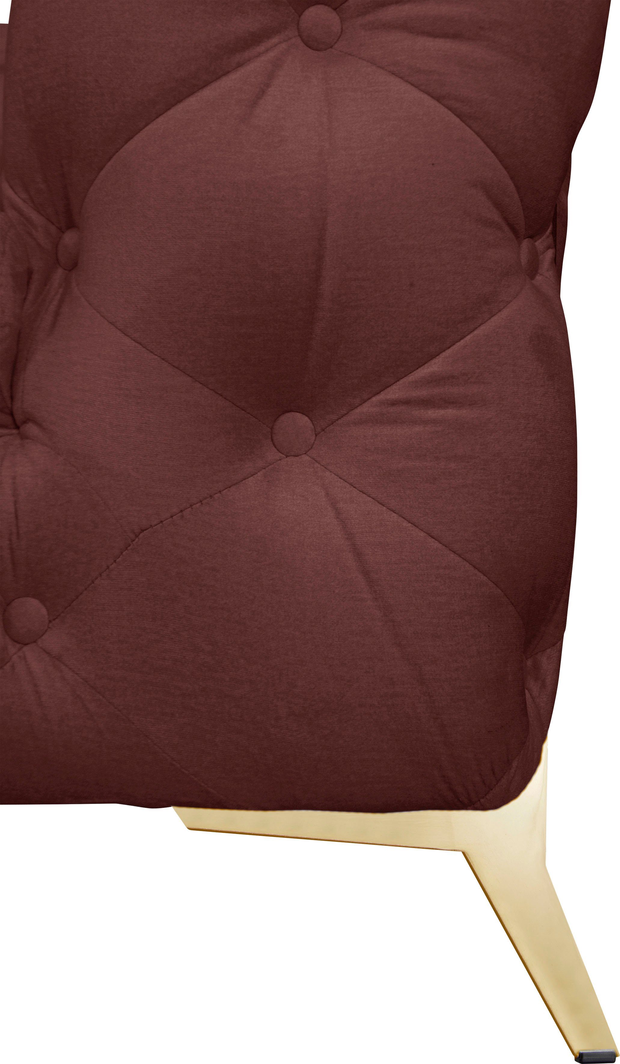 Leonique Chesterfield-bank Amaury L-vorm grote hoekbank, chesterfield-look, breedte 323 cm, kleur van de poten ter keuze