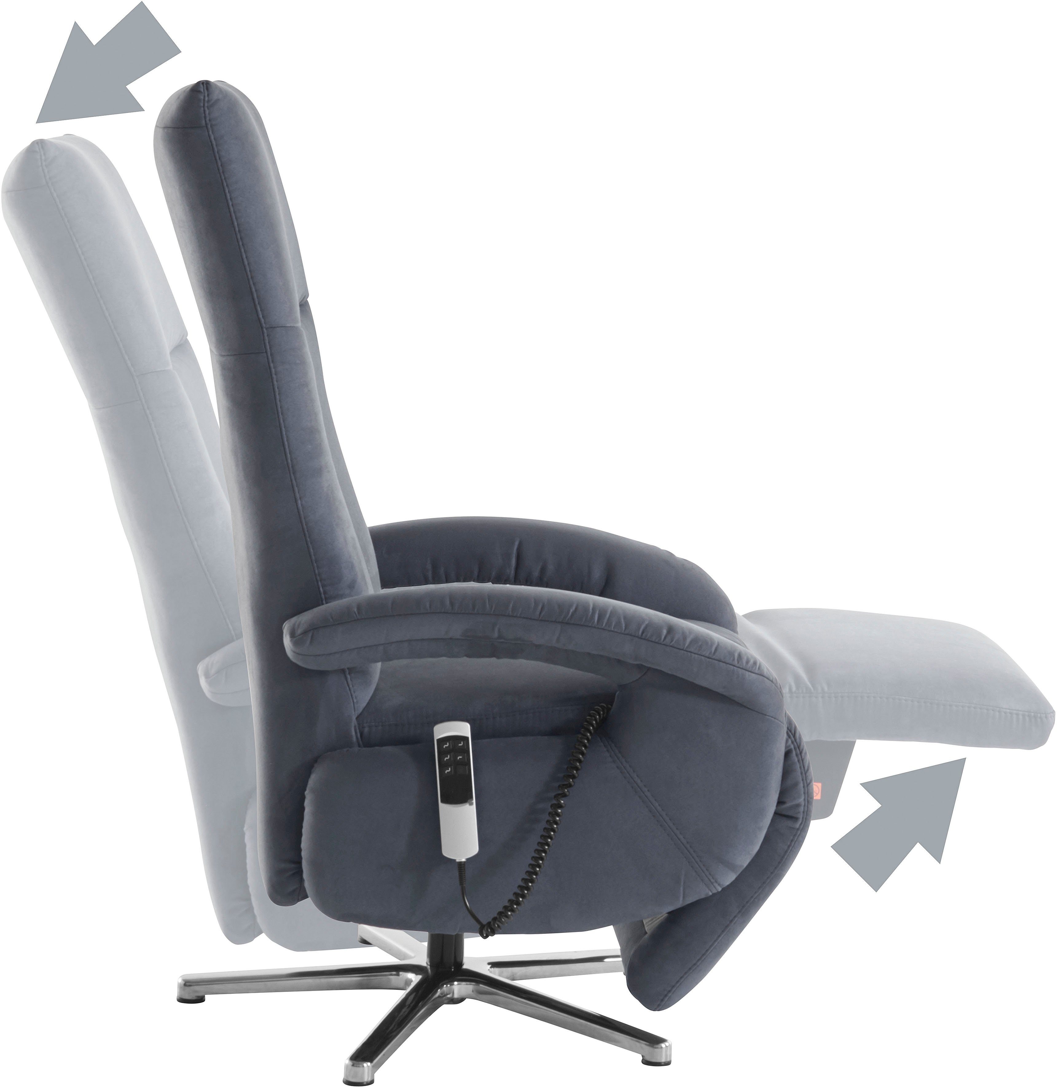 sit&more Relaxfauteuil Tycoon met verstelbare hoofdsteun en 360° draaifunctie keuze tussen handmatige of elektrische functie, ook met accu (draadloos)