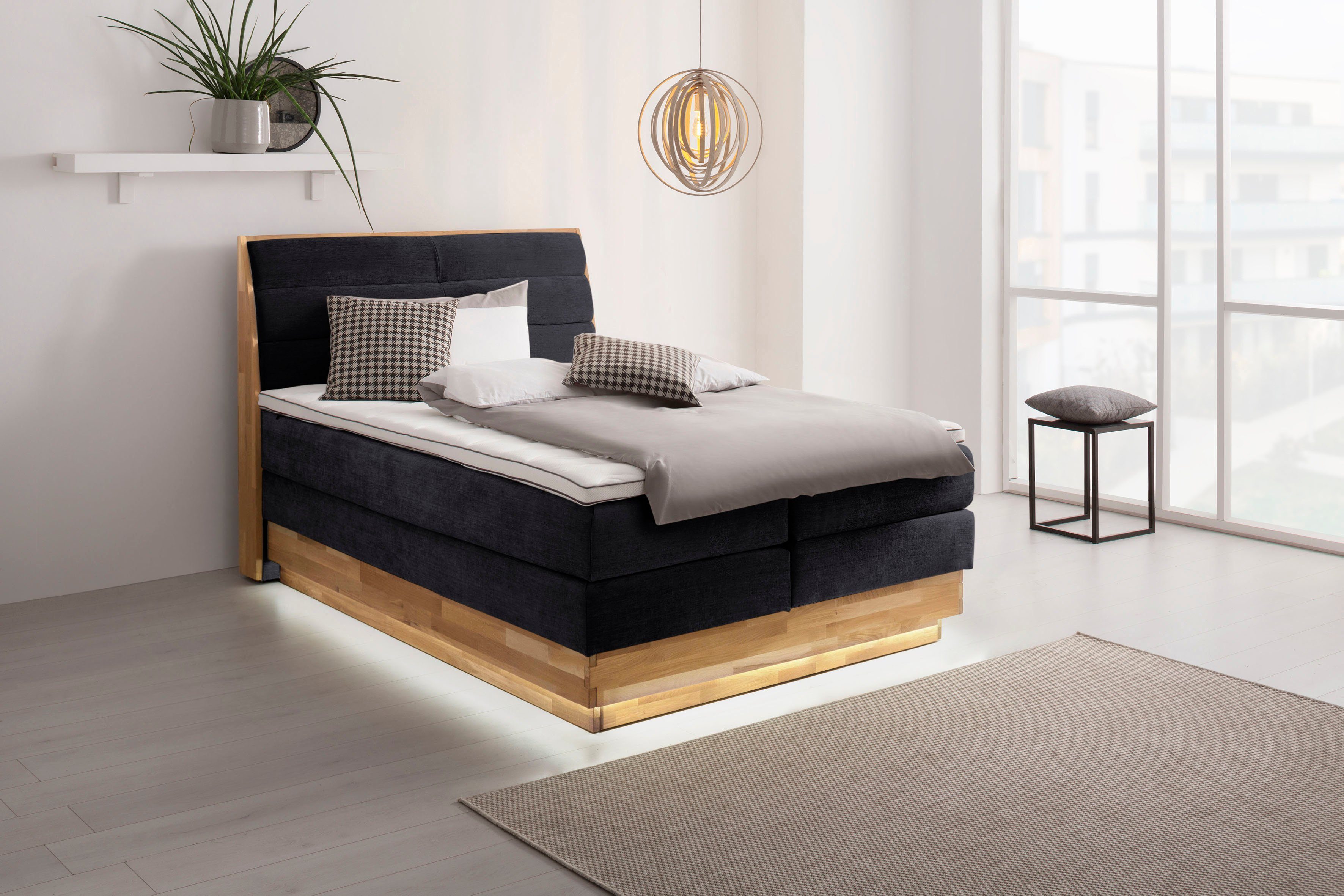 OTTO products Boxspring Ledverlichting, met gecertificeerde, gerecyclede overtrekstoffen
