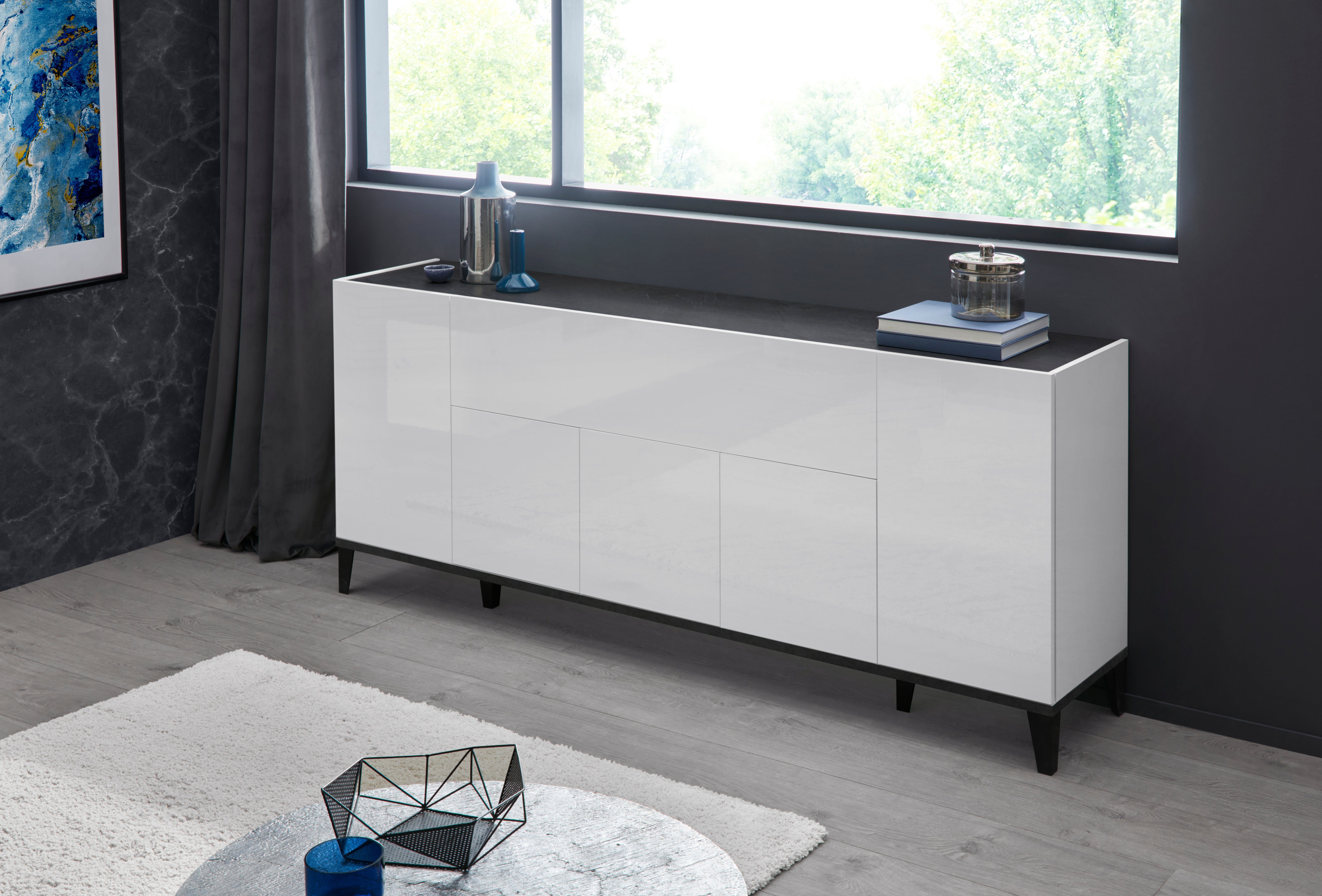 INOSIGN Dressoir SUNRISE Dressoir met 5 deuren en 1 klepdeur, breedte 200 cm