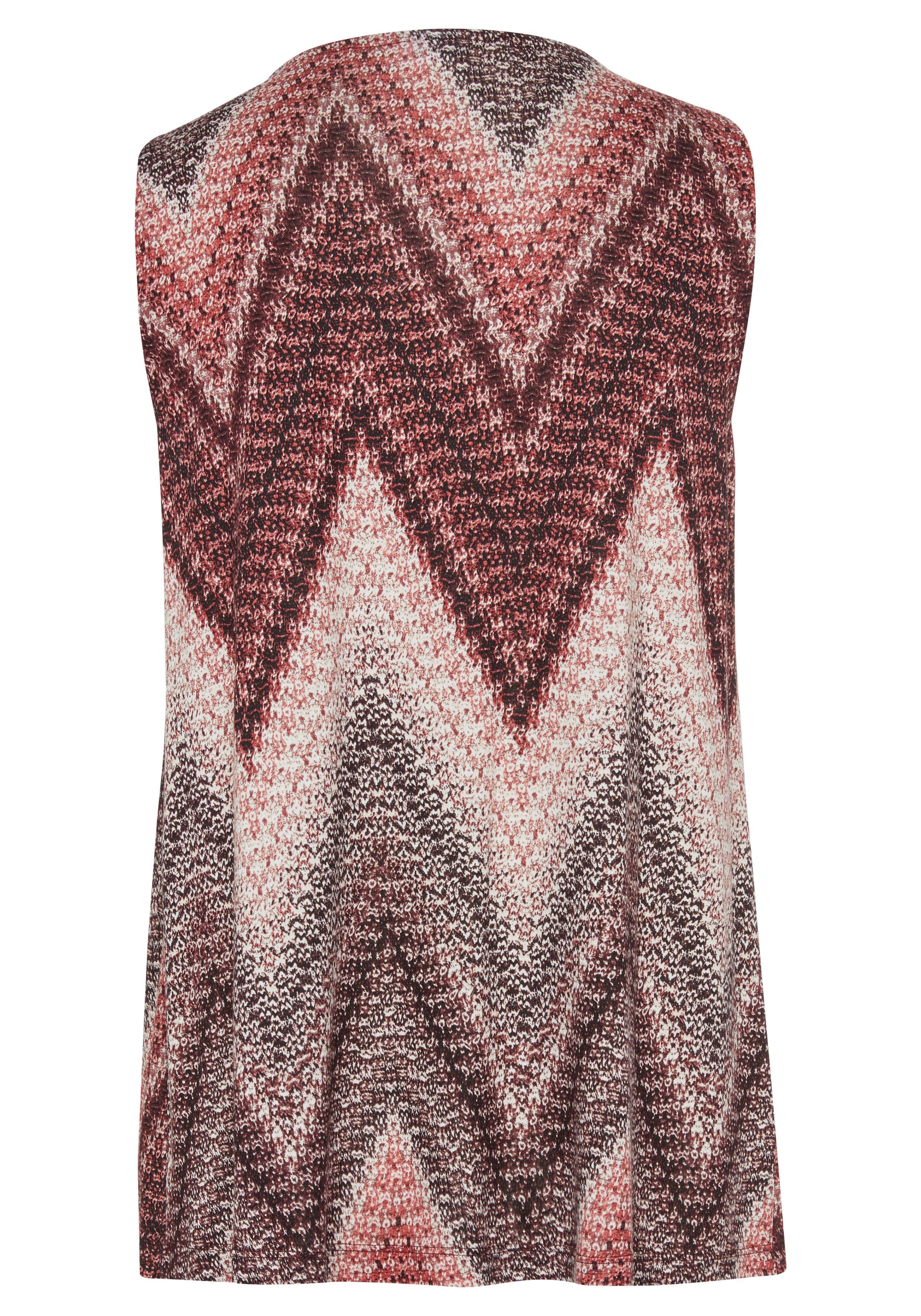 Lascana Tanktop met alloverprint en v-hals, zomers blousetop
