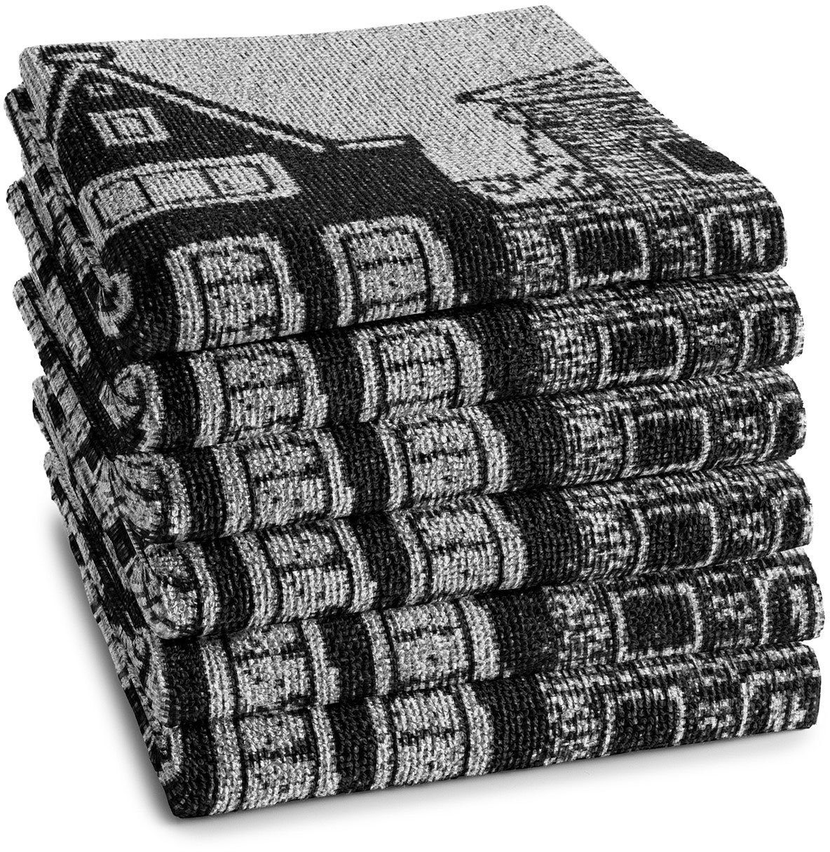 DDDDD Theedoek Canal Keukenhanddoek van zachte frotté, 50 x 55 cm (set, 6-delig)