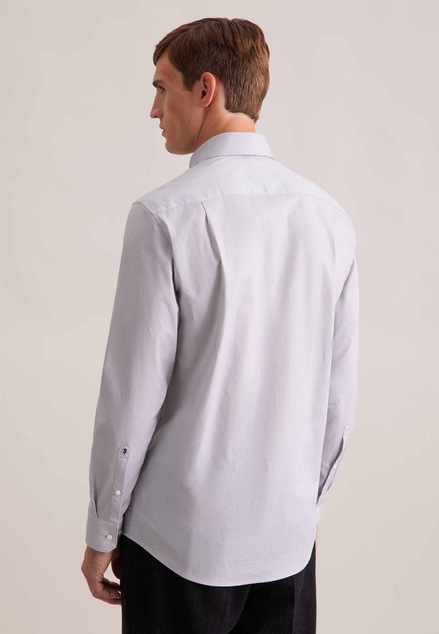 seidensticker Businessoverhemd Zwarte roos Regular 1/1 Bedekte Button-Down-kraag print