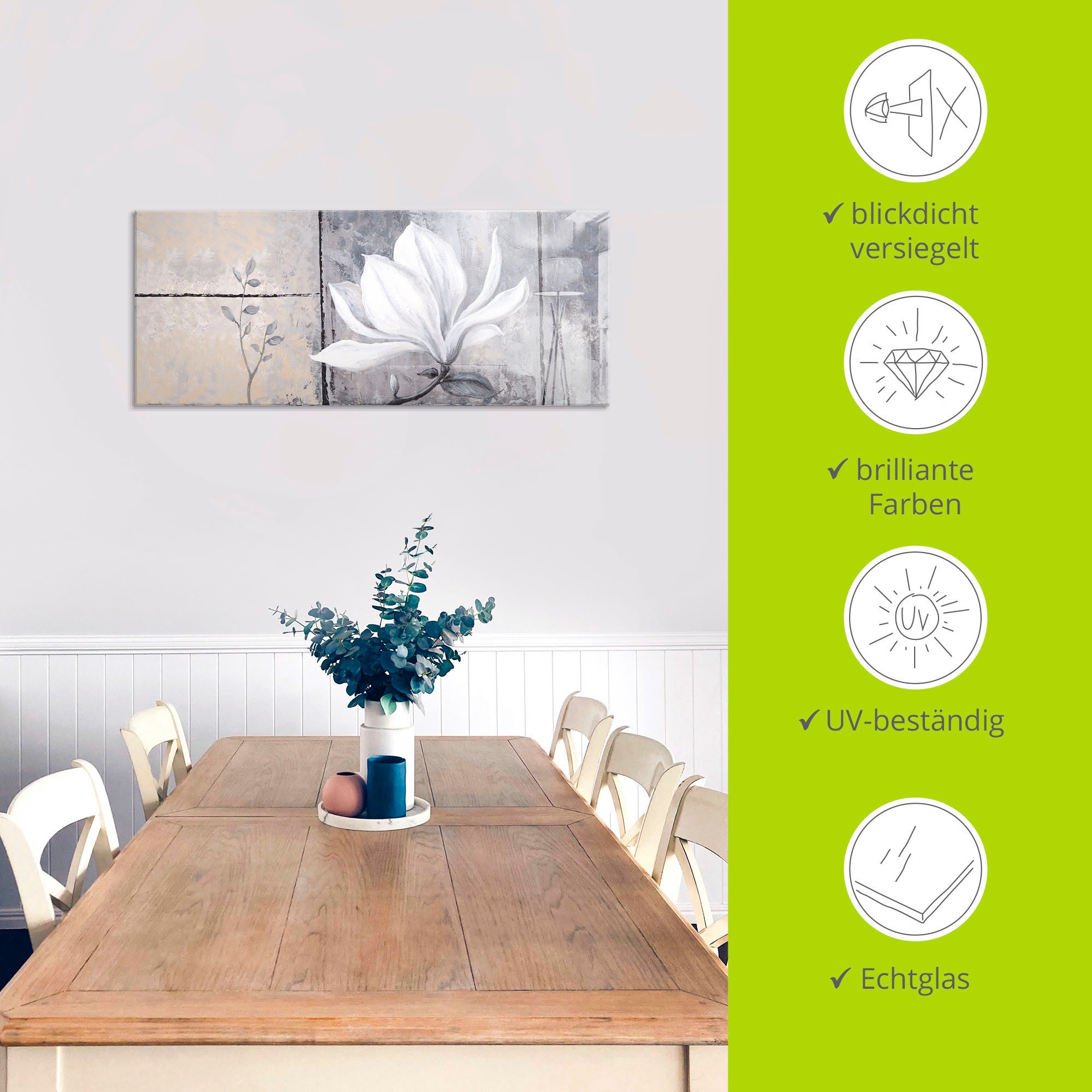 Artland Print op glas Klassieke magnolia in verschillende maten