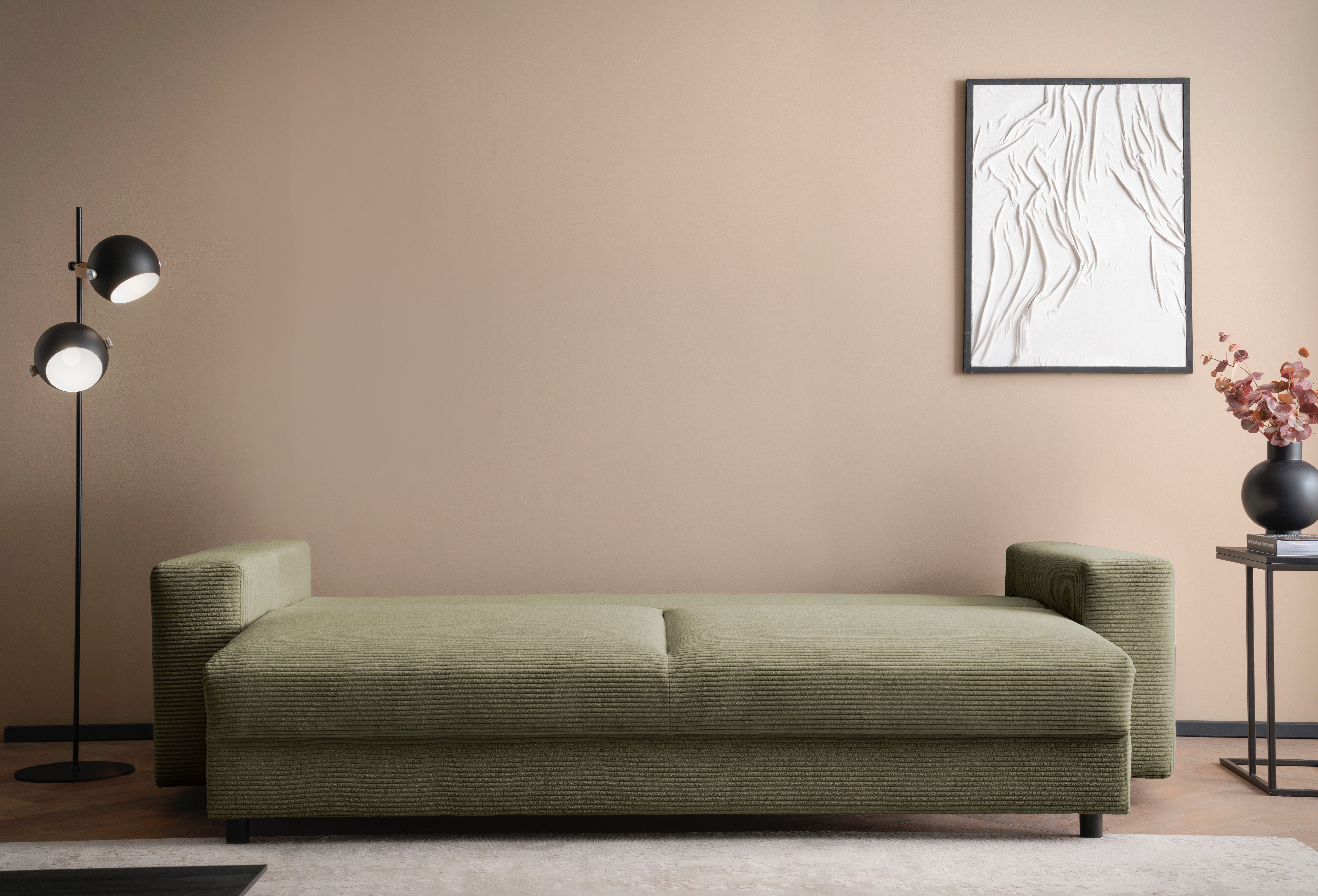 LeGer Home by Lena Gercke Slaapbank Imoga, kussen met slaapfunctie, 3-zits bank, bank met bedlade in moderne kleuren en stoffen, bedfunctie, ligoppervlak: 200x150 cm