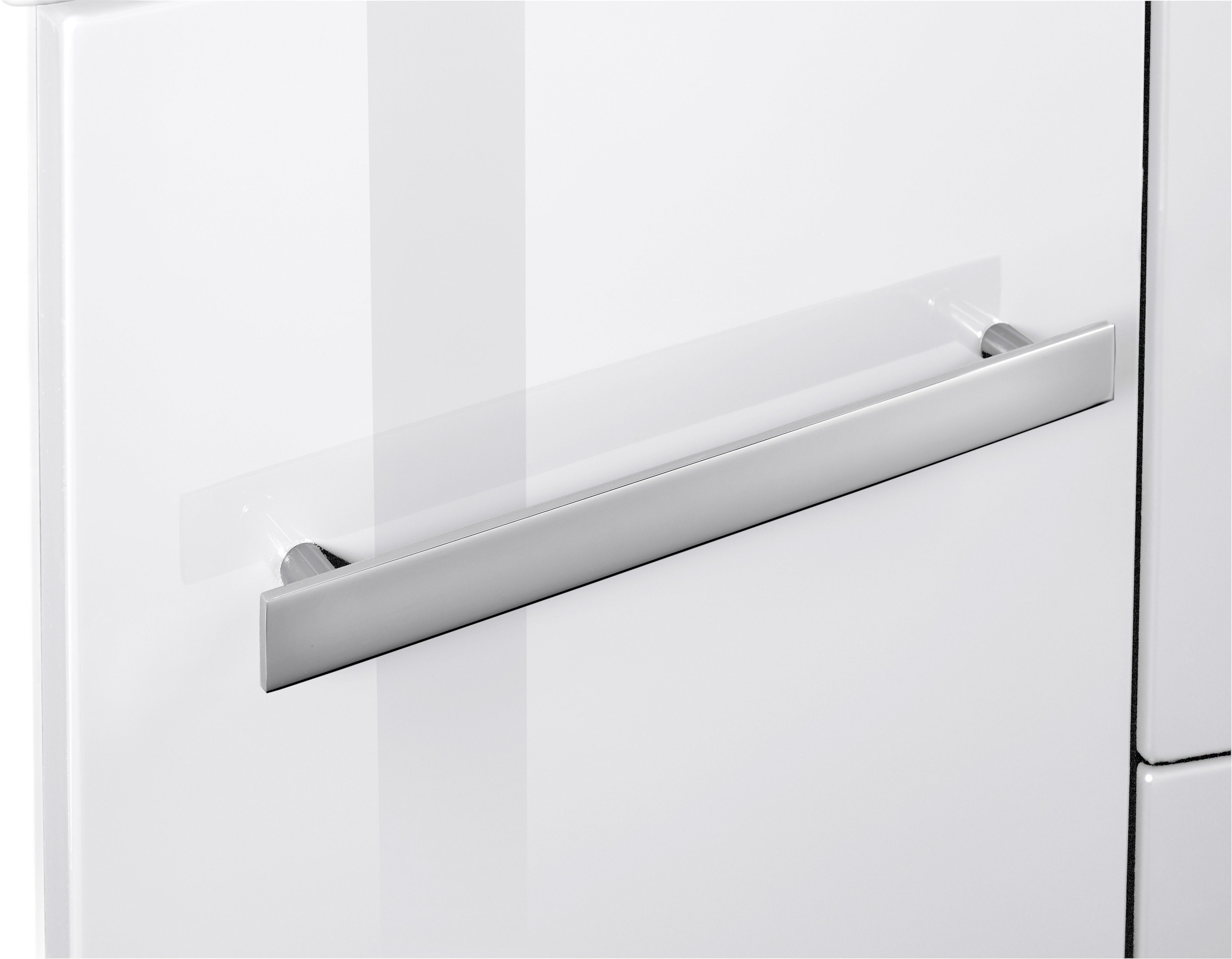 welltime Wastafelonderkast Oslo Breedte 90 cm, badkamermeubel met gebogen front, planchet links