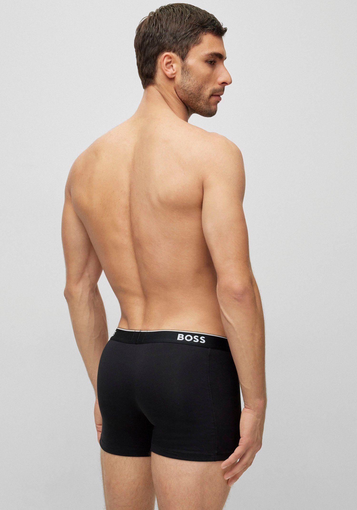 BOSS Lange boxershort BRIEF 3 PACK met in kleur bijpassende weefband (3 stuks)