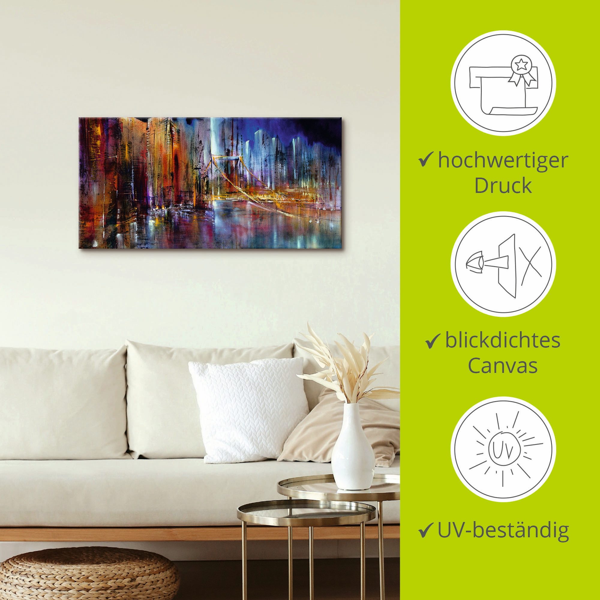 Artland Artprint Stadsbeeld I als artprint van aluminium, artprint op linnen, muursticker, verschillende maten