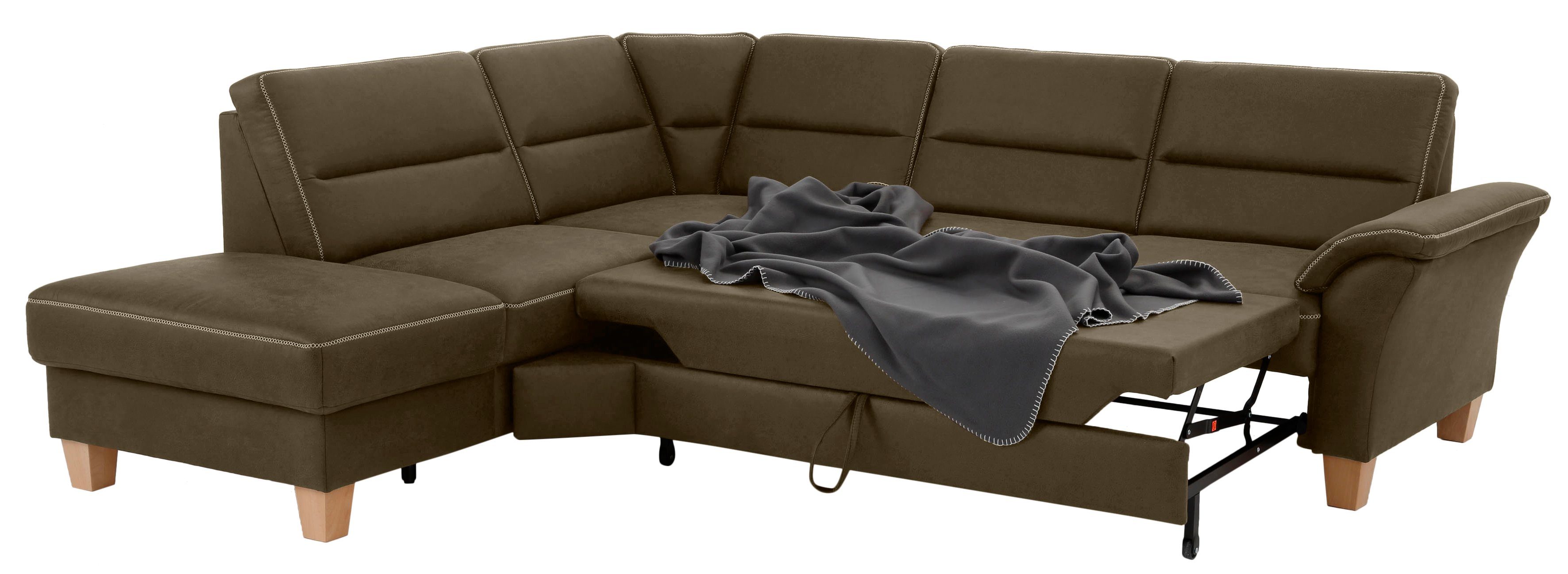 Home affaire Hoekbank Soleo L-model comfortabel door trapezehoek met relaxfunctie, ook met slaapfunctie