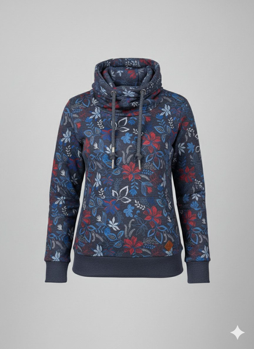 Ragwear Sweatshirt GRIPY FLOWERS O Hoodie met gebloemde print all-over