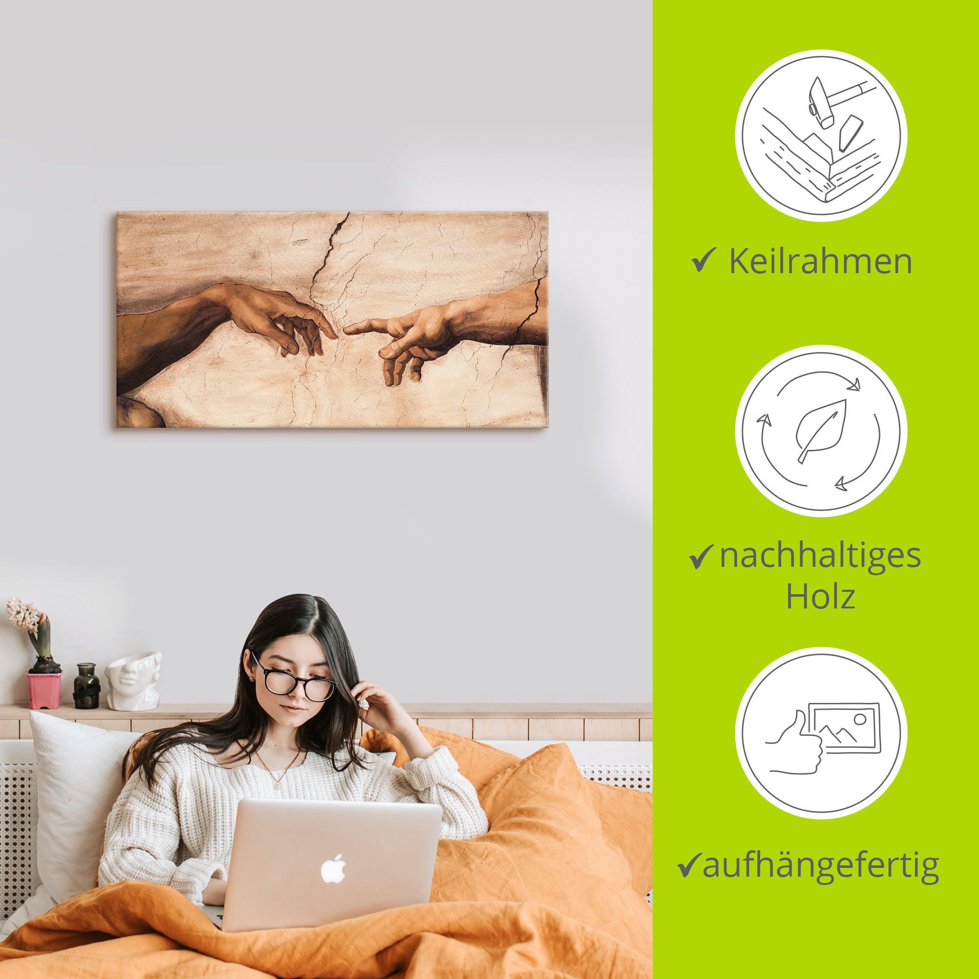 Artland Artprint Handen als artprint van aluminium, artprint voor buiten, artprint op linnen, poster, muursticker