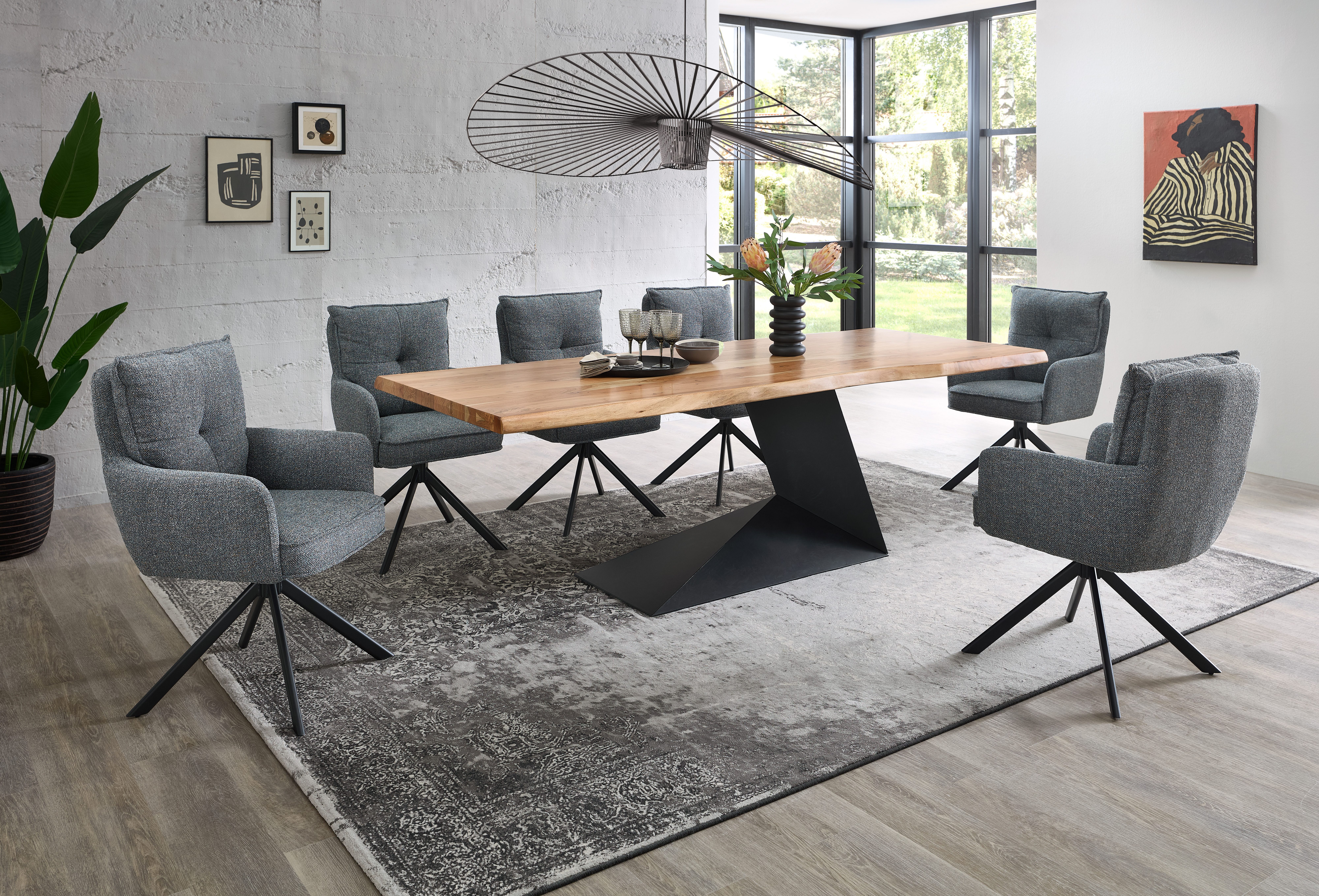 Stolkom Stoel met armleuningen Sofia young 180 graden draaibaar met auto-return, bonnellvering in de zitting (set, 2 stuks)