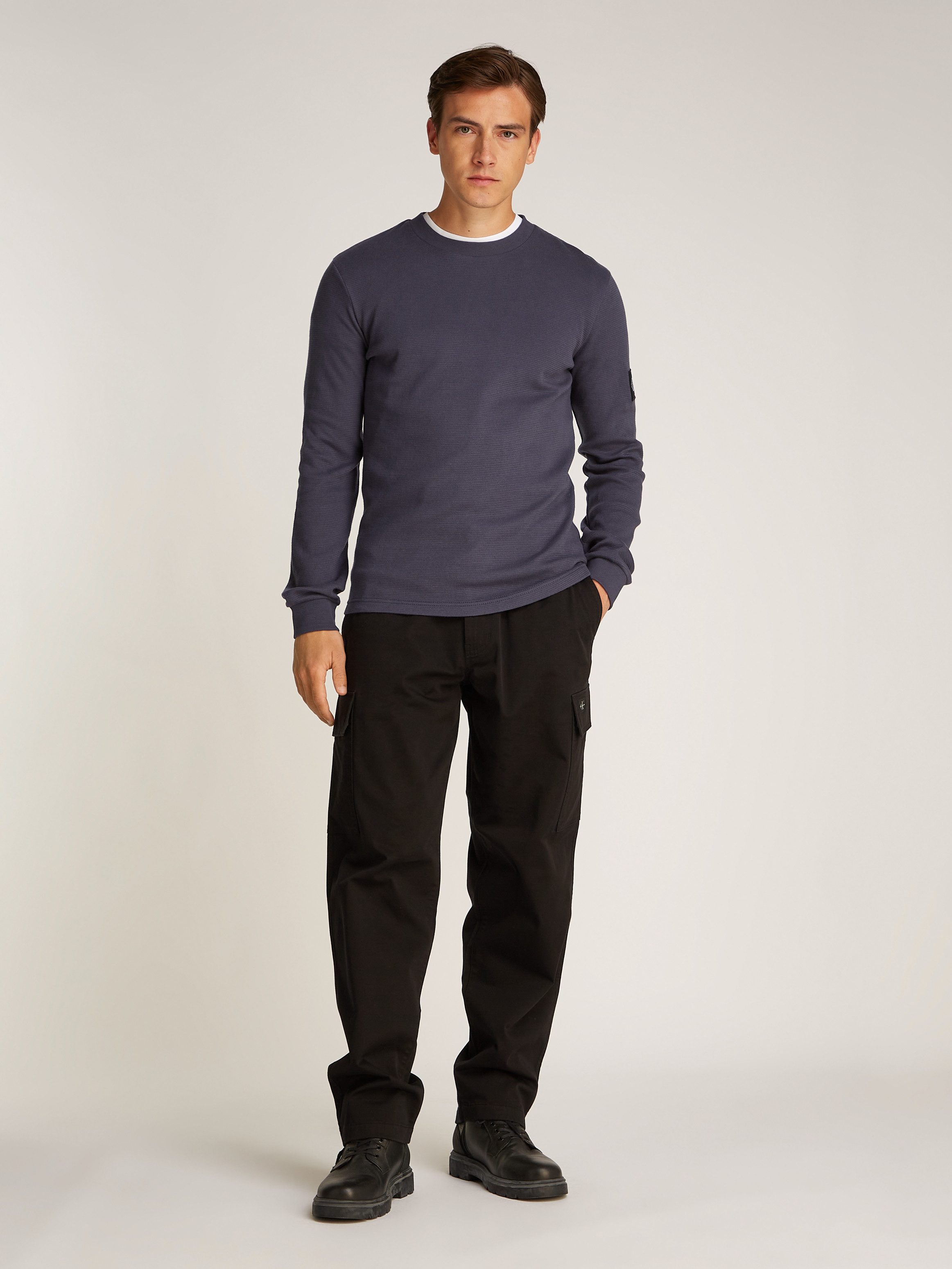 Calvin Klein Shirt met lange mouwen BADGE WAFFLE LS TEE