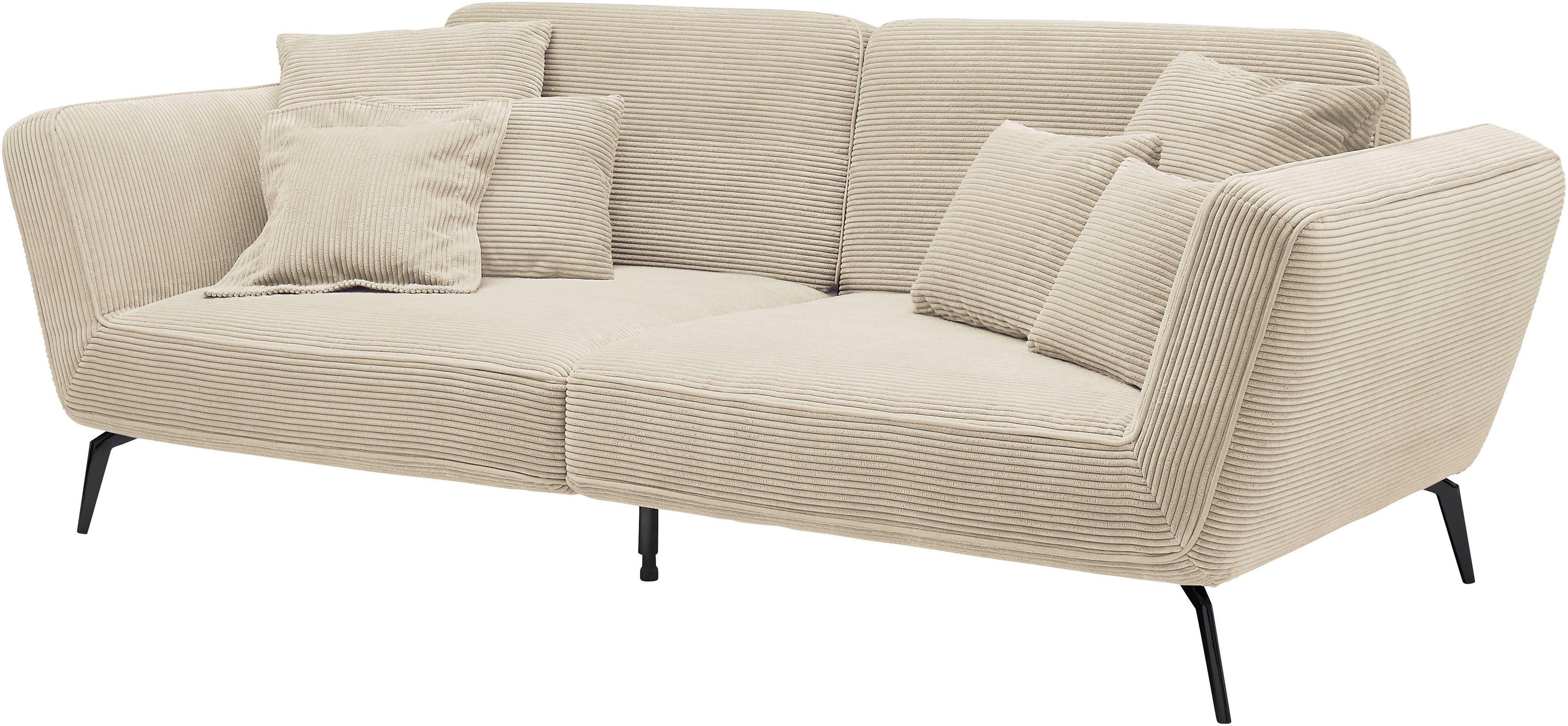 set one by Musterring Megabank SO 4500 Mega-sofa, mega comfortabel, hoogwaardig afgewerkt Voeten zwart mat, optioneel met hoofdsteun, breedte 260cm, in cord