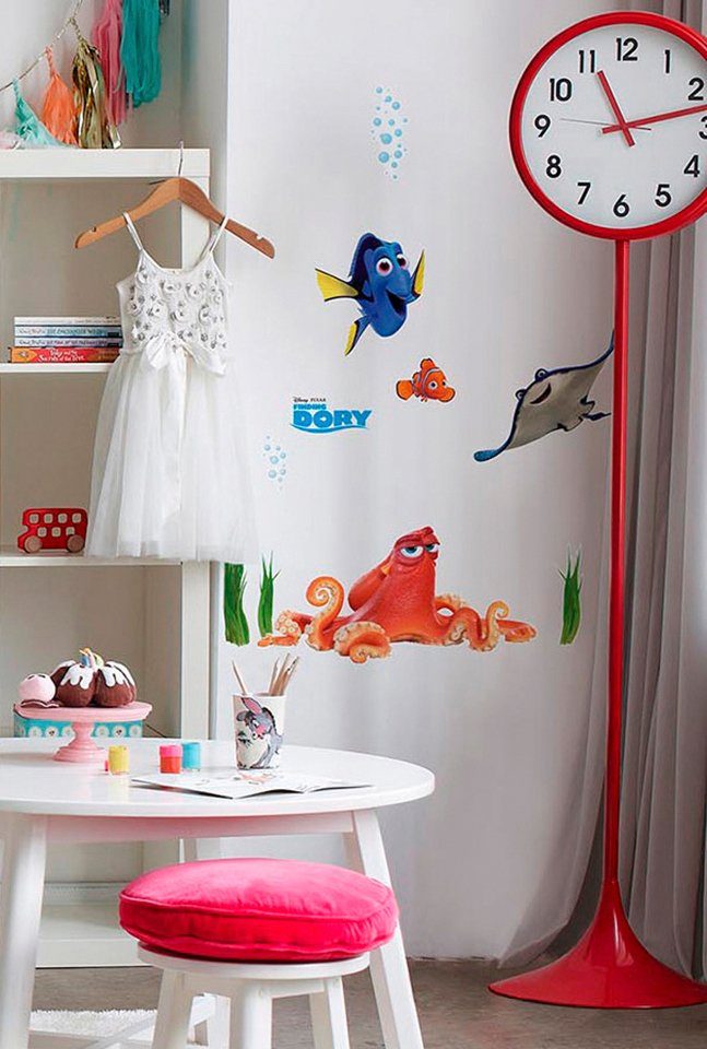 Komar Wandfolie Dory and Friends - afm. 50 x 70 cm zelfklevend, wandstickers, kinderkamer (set, 12-delig)