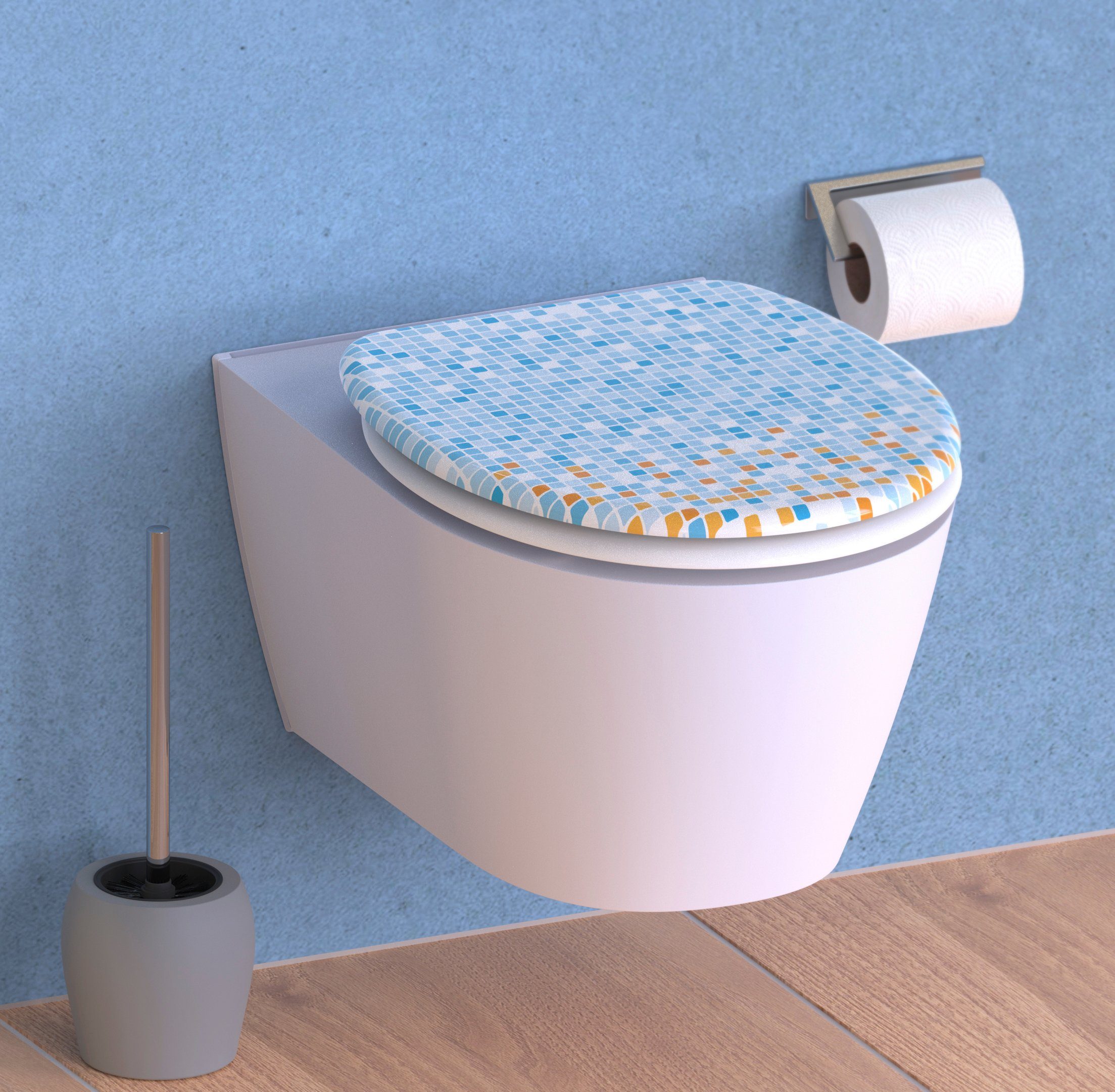 Eisl Toiletzitting Mozaïek Duroplast, softclosemechanisme, max. belasting van de toiletbril 150 kg