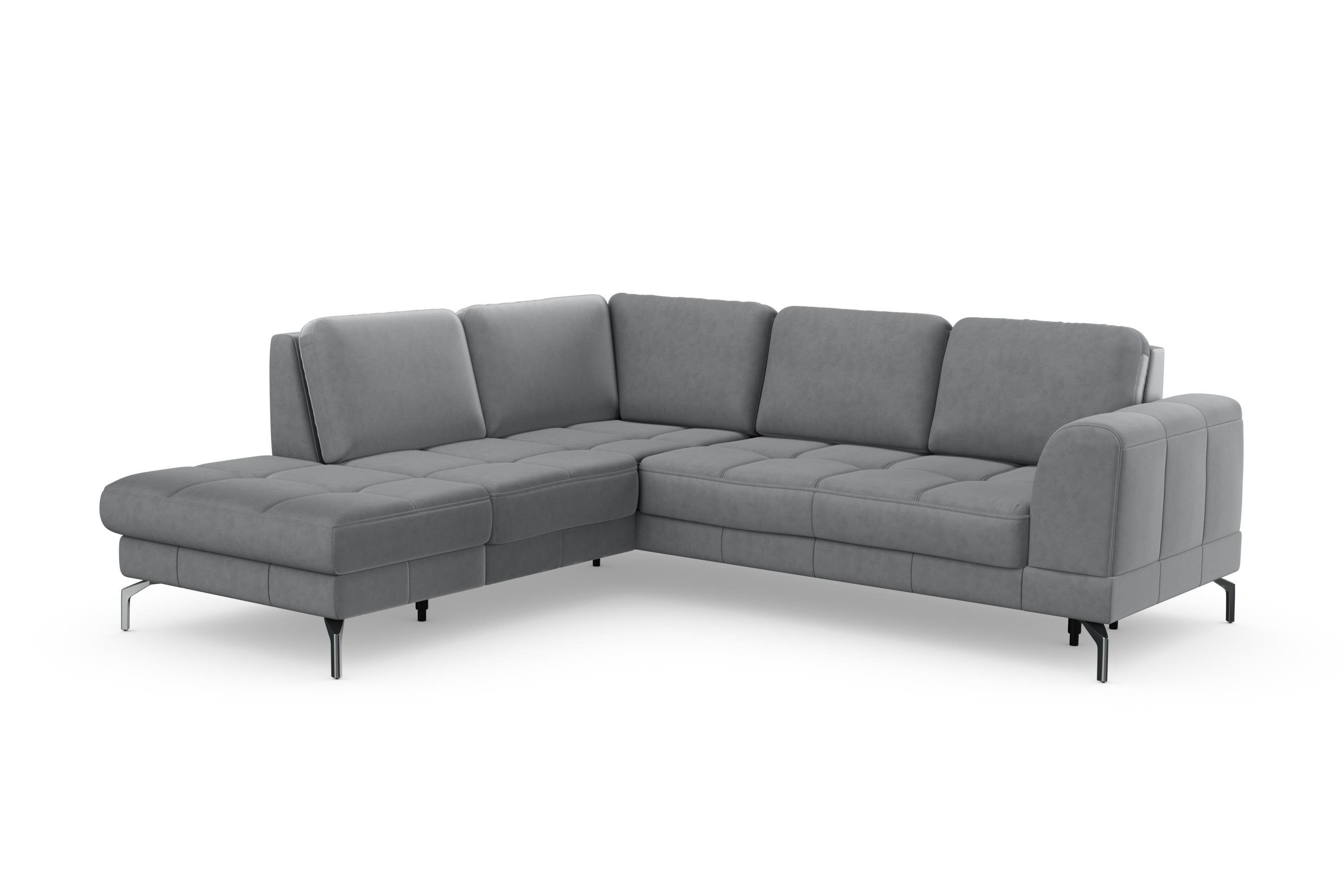 sit&more Hoekbank Bendigo L-vorm inclusief zitdiepteverstelling, bodemvrijheid 15 cm, in 2 pootkleuren