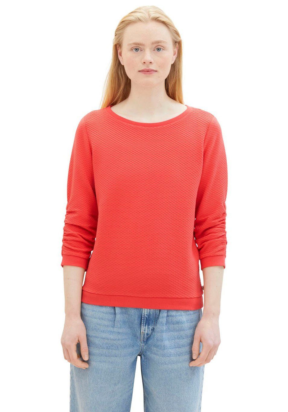 Tom Tailor Denim Sweatshirt met heel bijzonder oppervlak van het materiaal