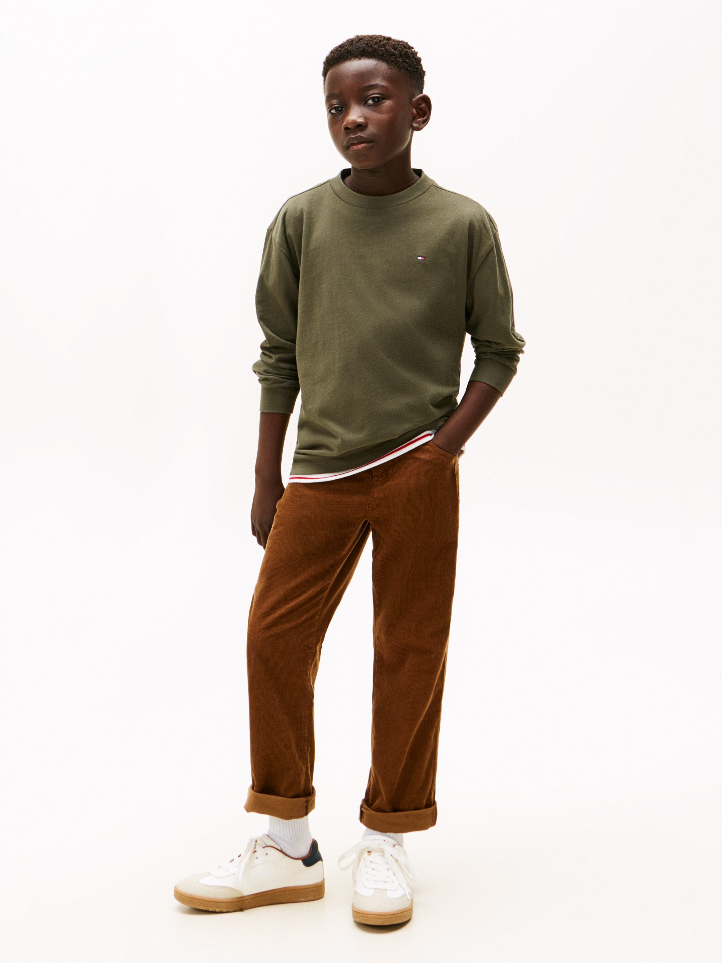 Tommy Hilfiger Shirt met lange mouwen ESSENTIAL T-SHIRT LS voor kinderen tot 16 jaar, merklogo