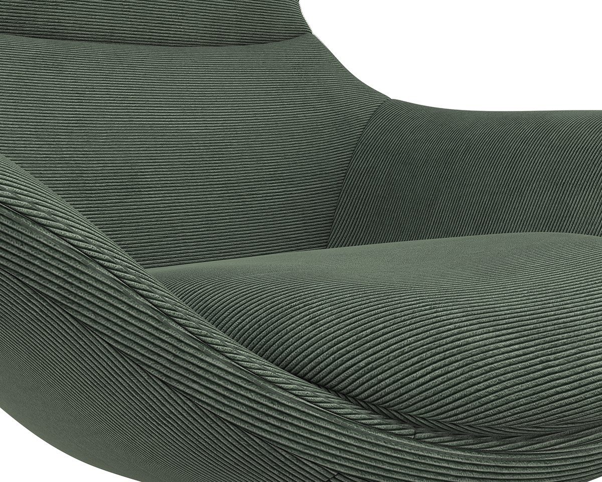 FLEXLUX Oorfauteuil Stilo relaxstoel, TV-stoel Solitaire, stijlicoon, draaibaar, zwarte poot