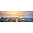 reinders! poster dageraad zonsopkomst - uitzicht - landschap - bergen (1 stuk) multicolor