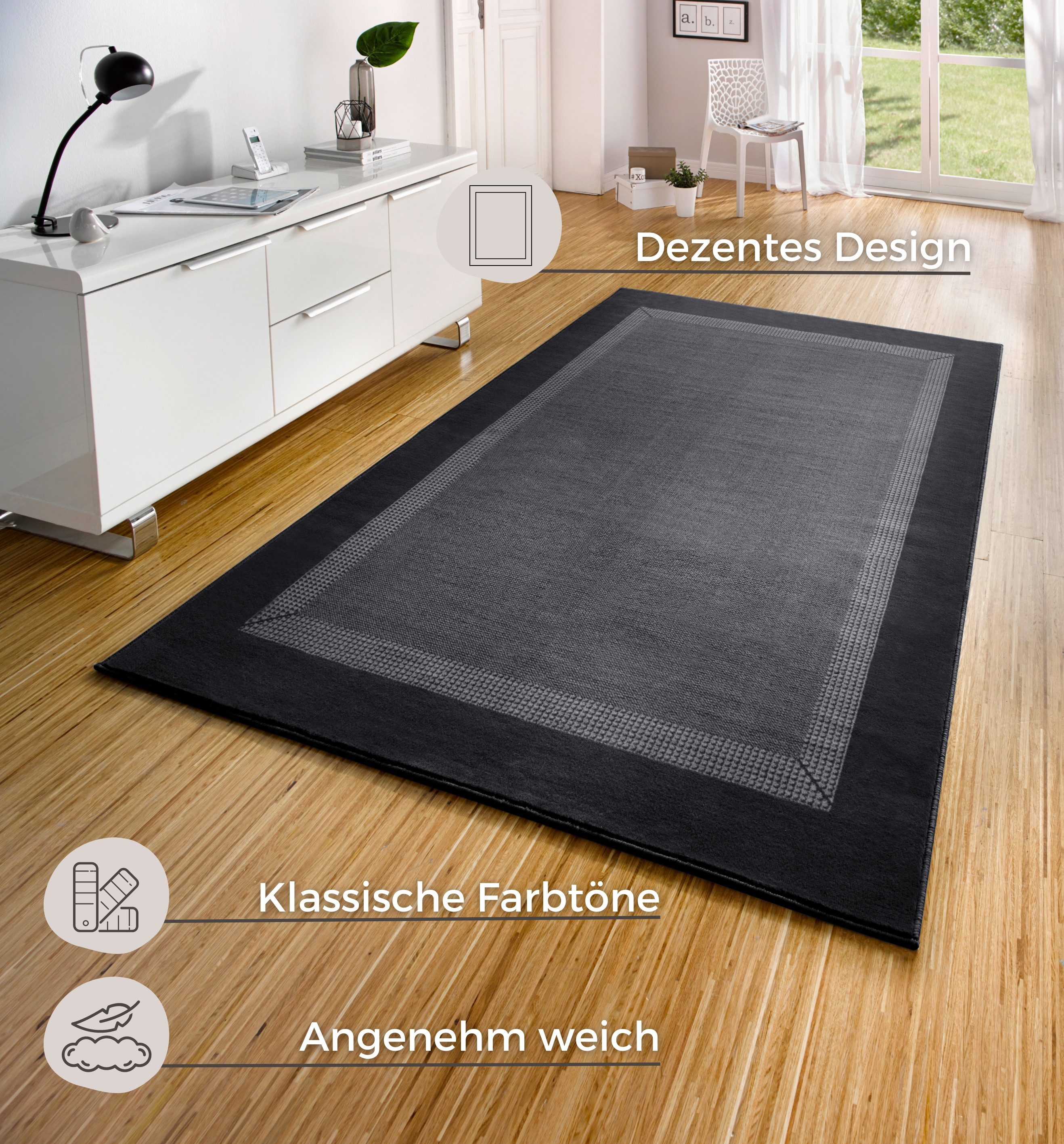 HANSE Home Vloerkleed Band Kortpolig, zacht, loper maten, woonkamer, slaapkamer, eetkamer