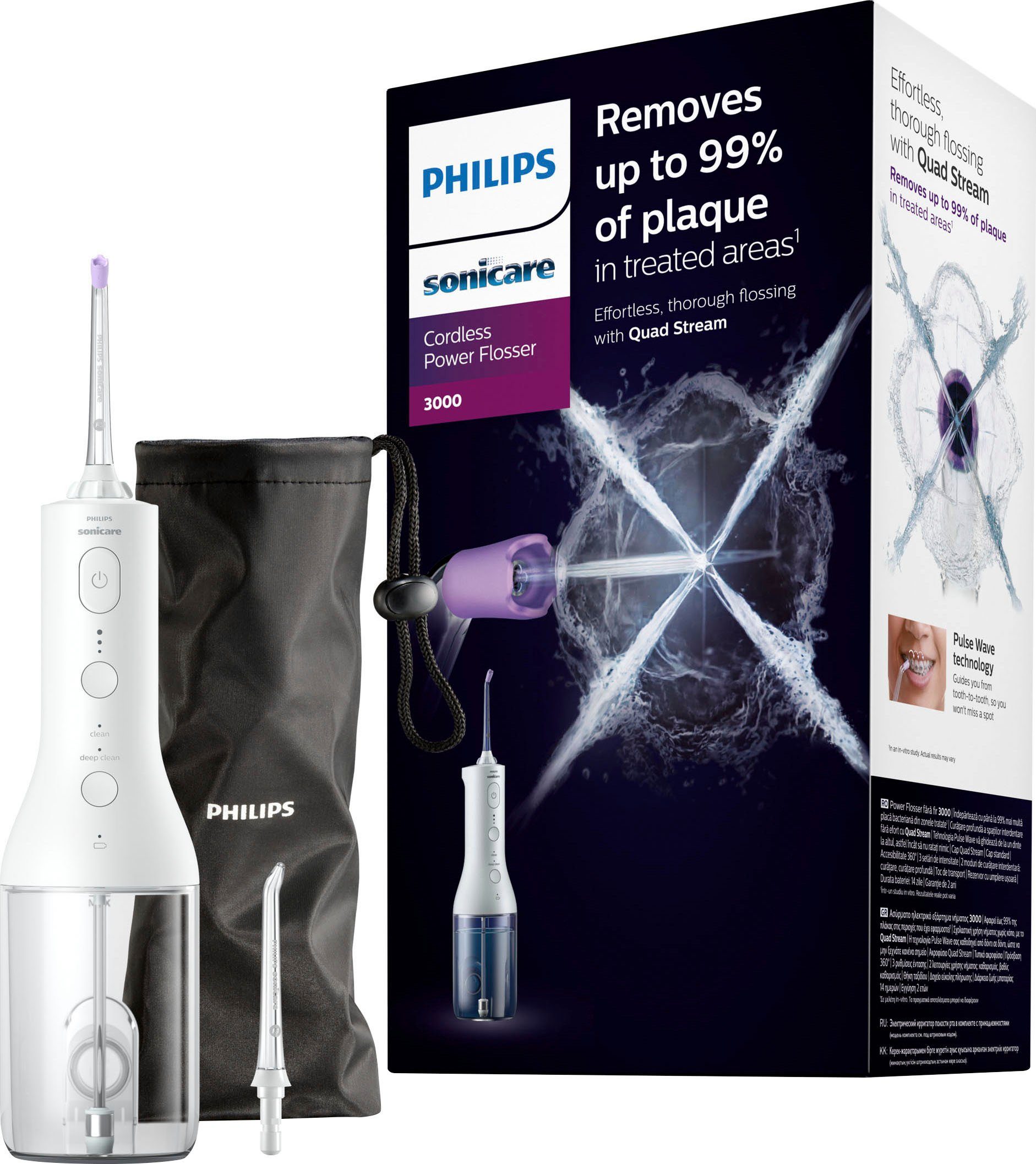 Philips Sonicare Monddouche Draadloze Power Flosser 3000 HX3826 Quad Stream technologie, 2...