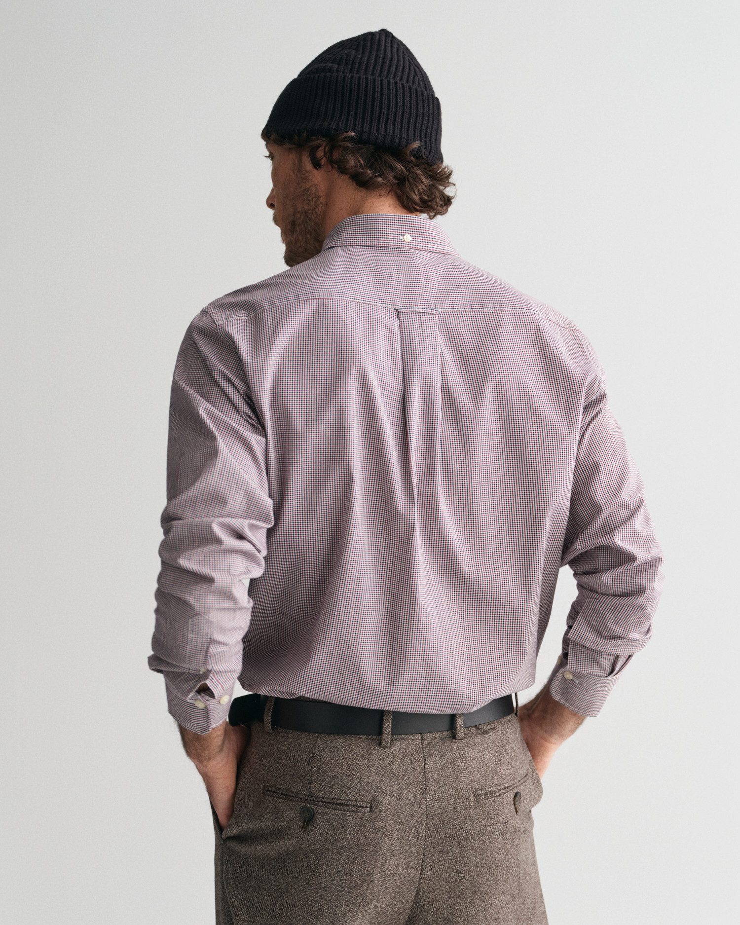 Gant Overhemd met lange mouwen REG POPLIN MICRO GINGHAM SHIRT Regular fit popeline overhemd met Vichy mini-ruit