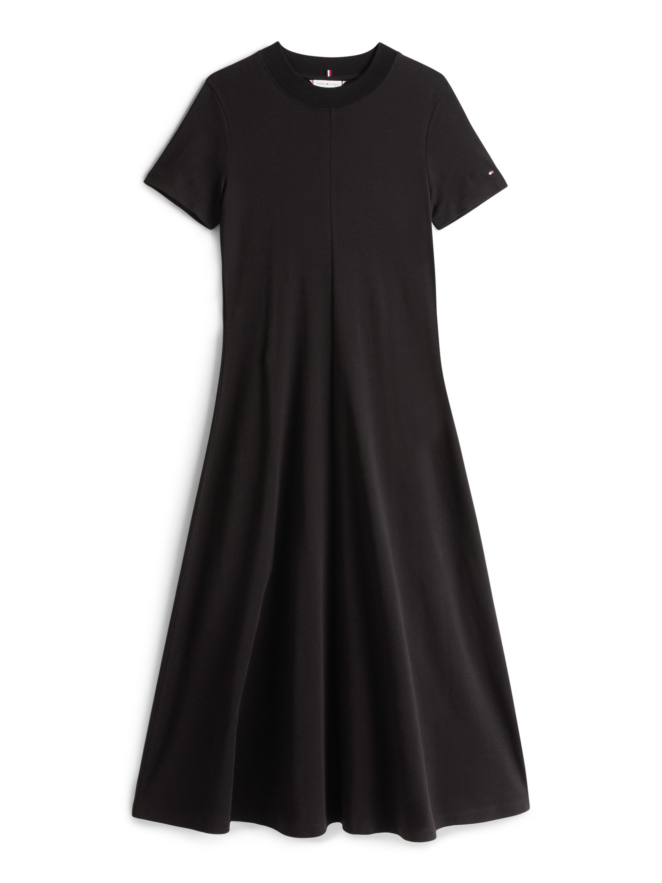 Tommy Hilfiger Midi-jurk MODERN F&F MIDI DRESS met logo-borduursel, met deelnaad
