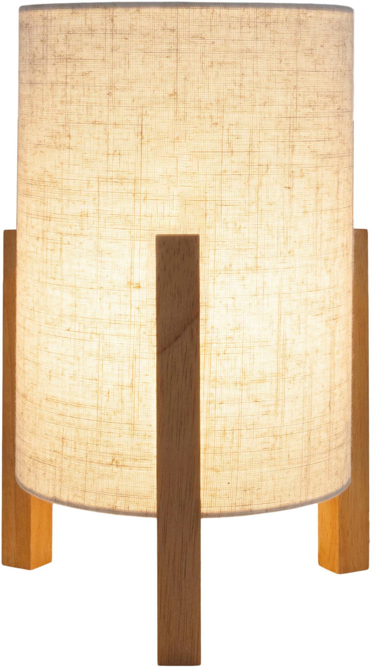näve Tafellamp Matida 1xe27 excl., houten frame, textielkap natuur, h: ca. 52cm, d: ca. 22cm (1 stuk)
