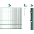 gah alberts dubbelstaafmat hekwerk 120 cm hoog, 2 matten voor 4 m, 3 palen (set) groen