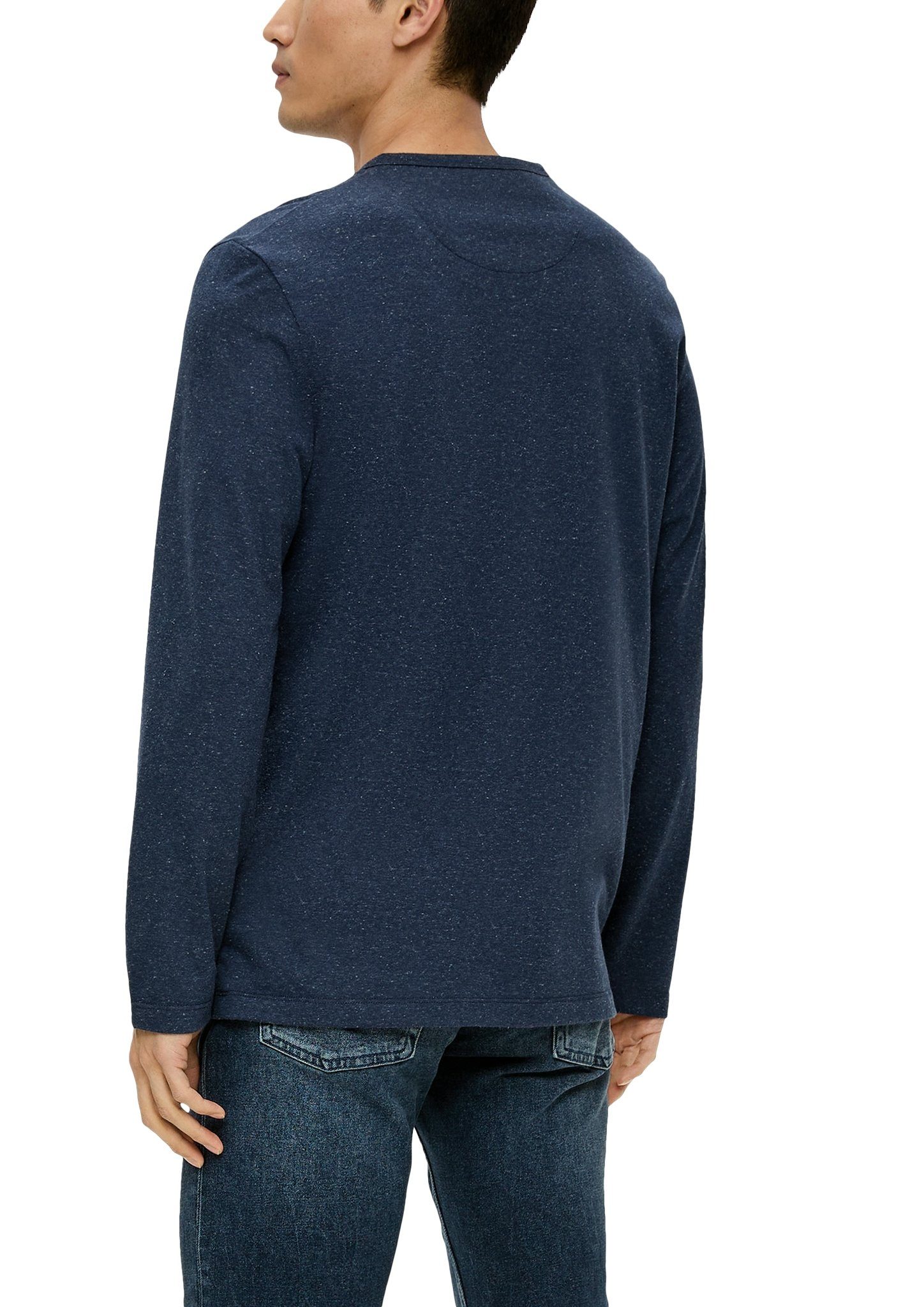 s.Oliver Shirt met lange mouwen met logo in reliëf op de borst