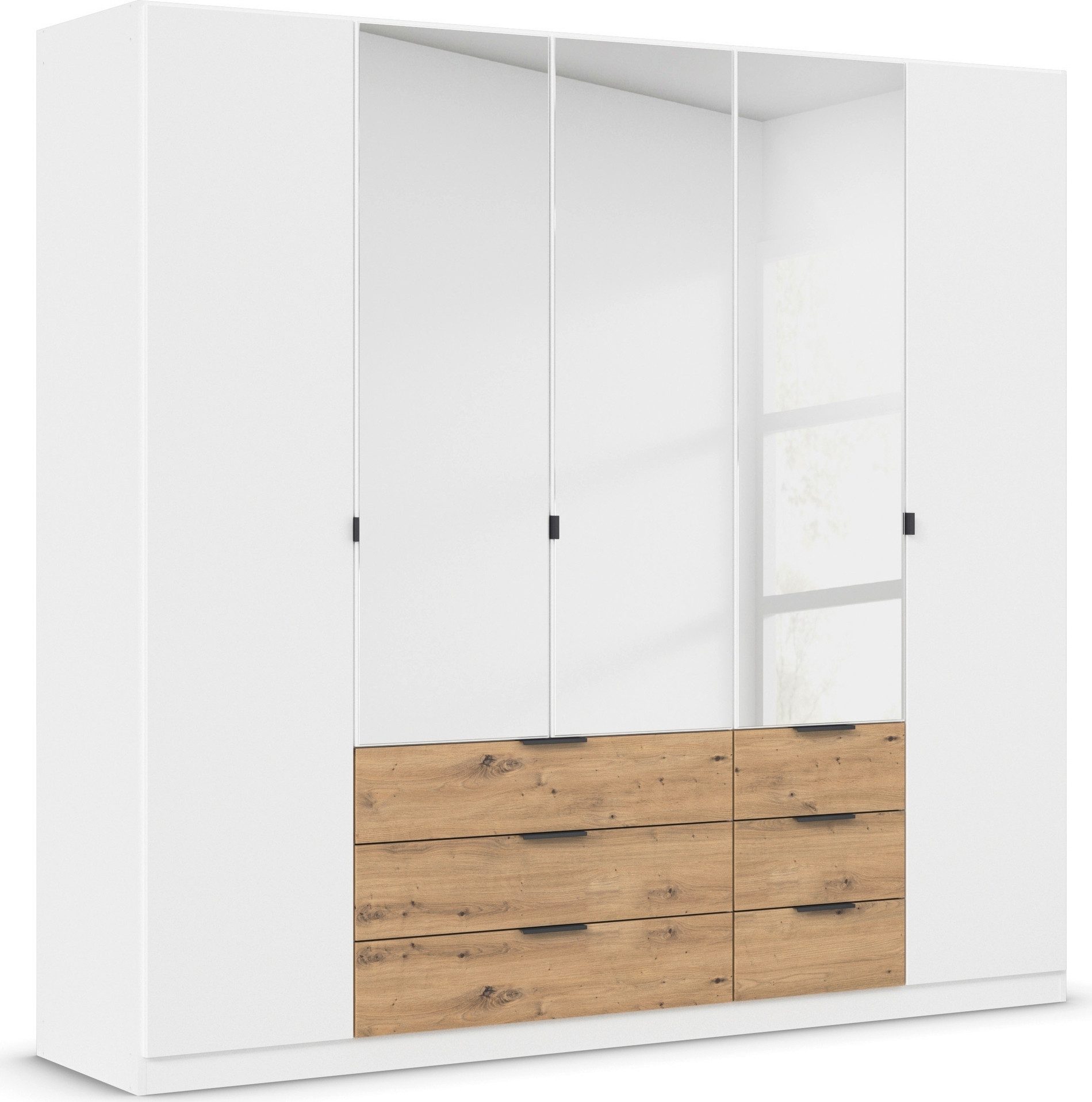 rauch Draaideurkast Kledingkast Kast Garderobe Slaapkamerkast DAVOA met contrasterende lades in eiken artisan made in germany