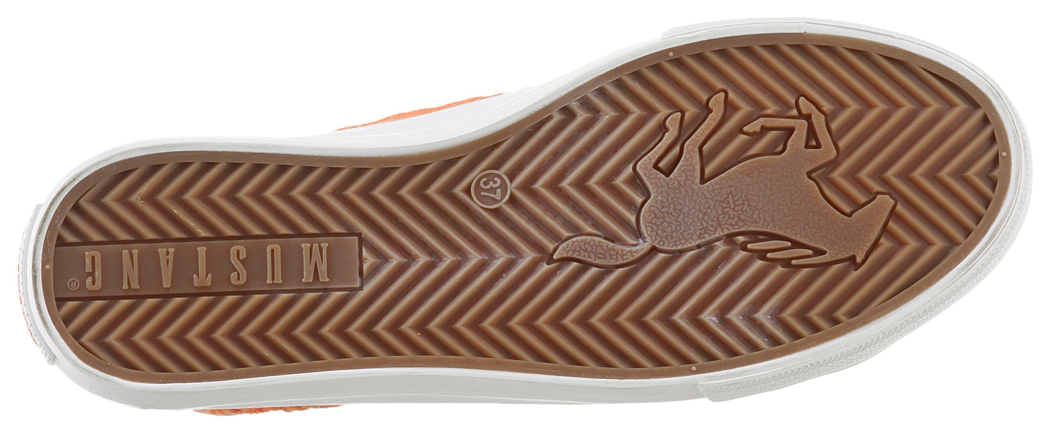 Mustang Shoes Veterschoenen high top sneakers, vrijetijdsschoen met stijlvolle textielinzet