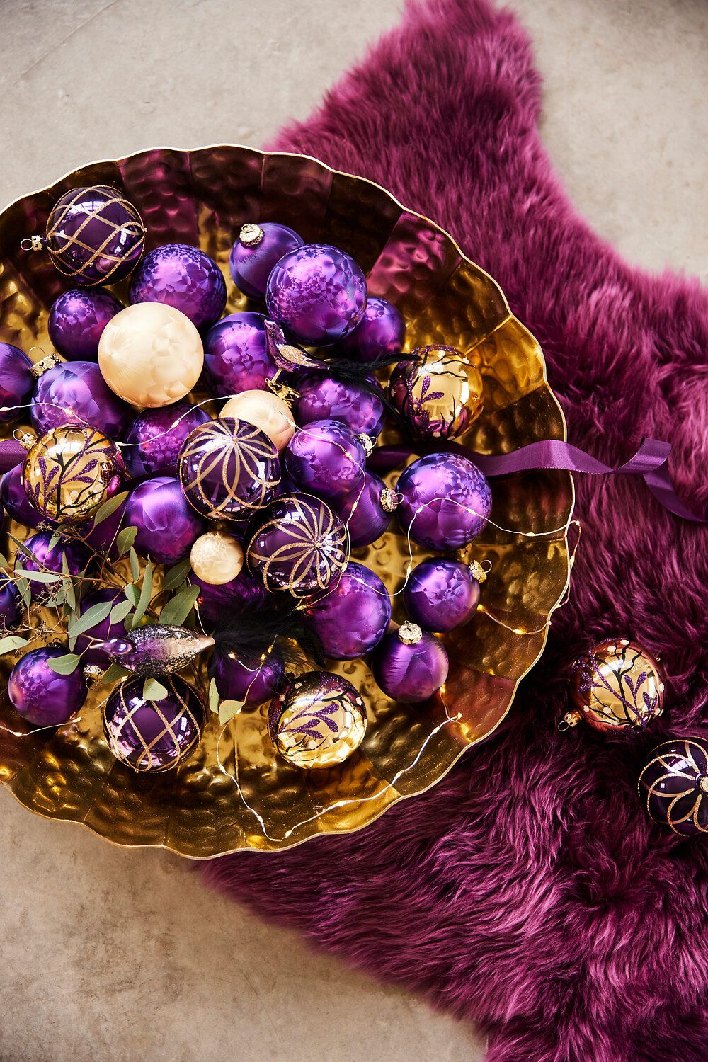 Creativ deco Decoratieve schaal Kerst versiering met structuurrand (1 stuk)