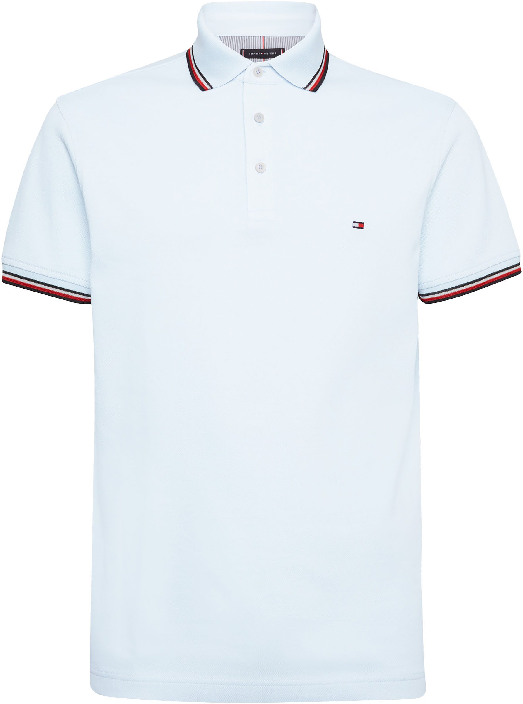 Tommy Hilfiger Poloshirt 1985 RWB TIPPED SLIM POLO met th-kleuren op de mouwen en kraag