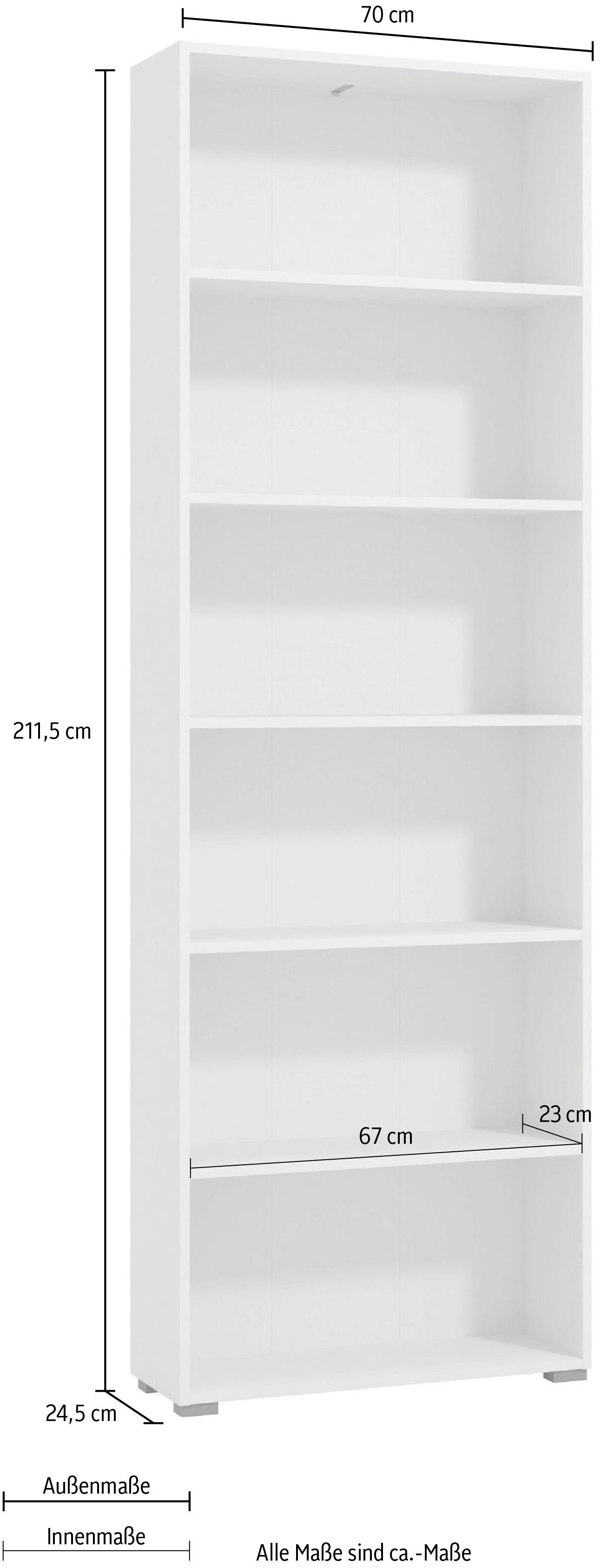 INOSIGN Ordnerrek Tomar 6 Boekenkast met veel opbergruimte, afmetingen (bxdxh): 70 x 24,5 x 211,5 cm