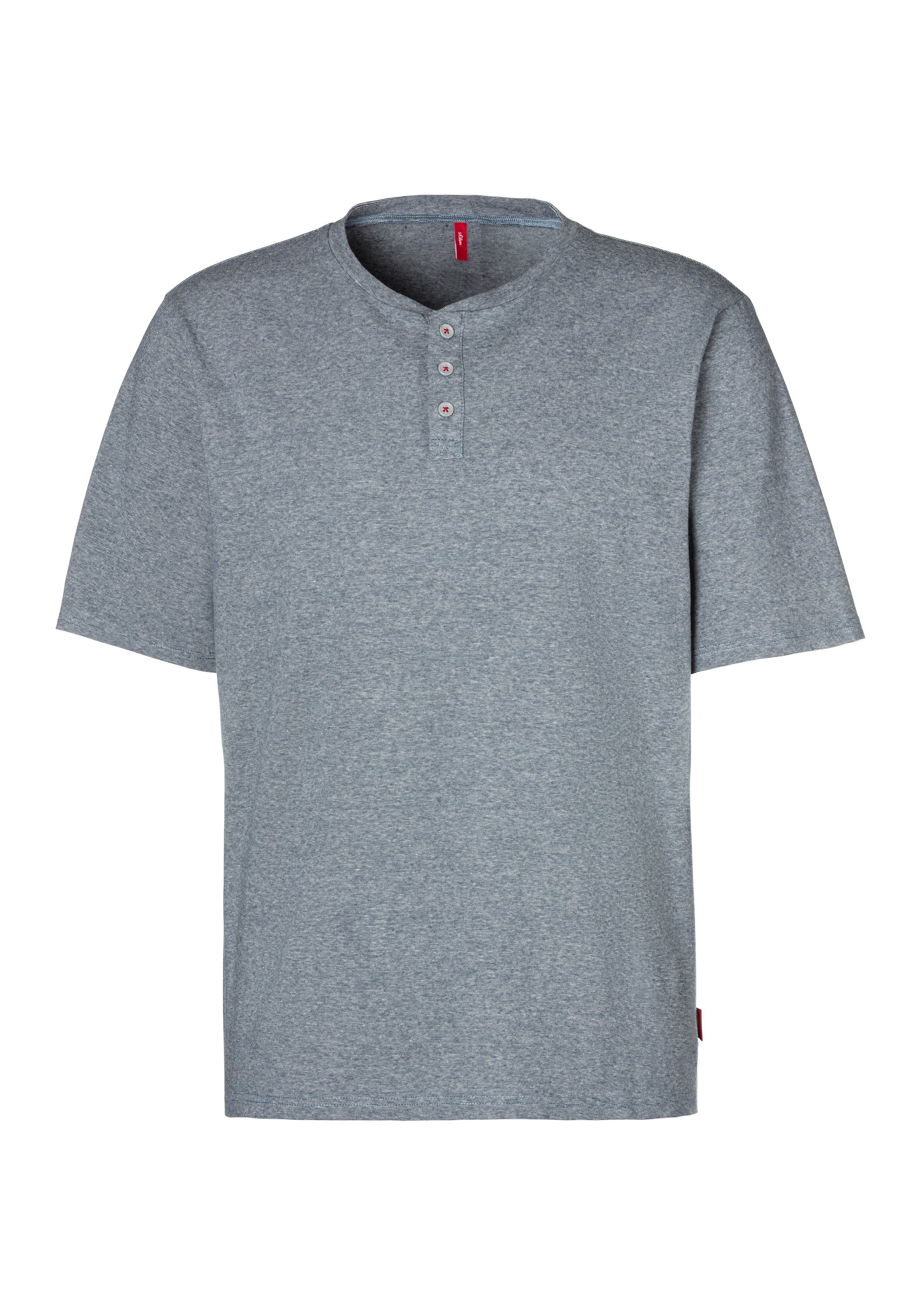 s.Oliver RED LABEL Beachwear Pyjama in melange-look met knopenrij (2-delig 1 stuk)