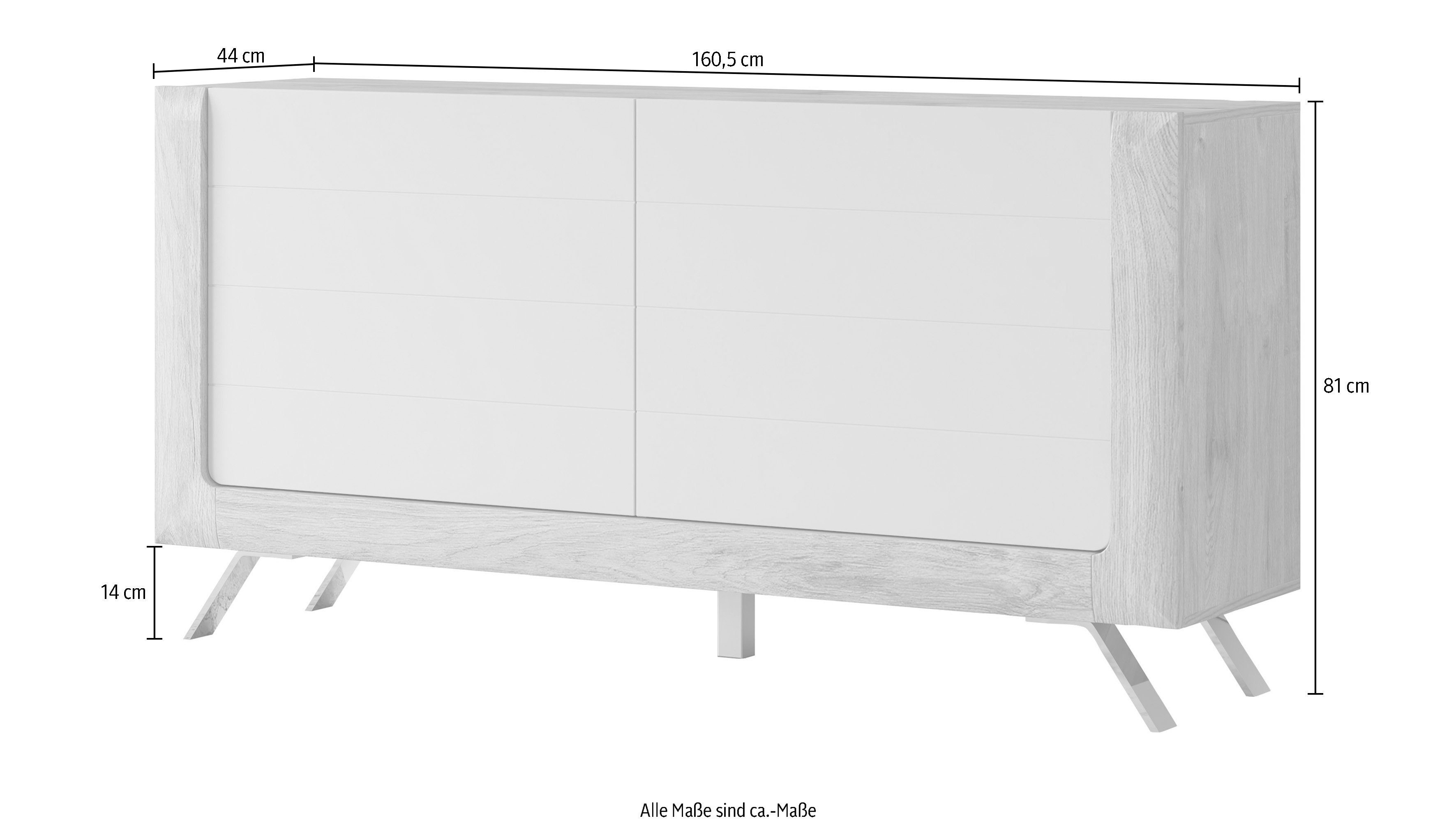 Leonique Dressoir Kasai Breedte 160,5 cm, met 2 deuren