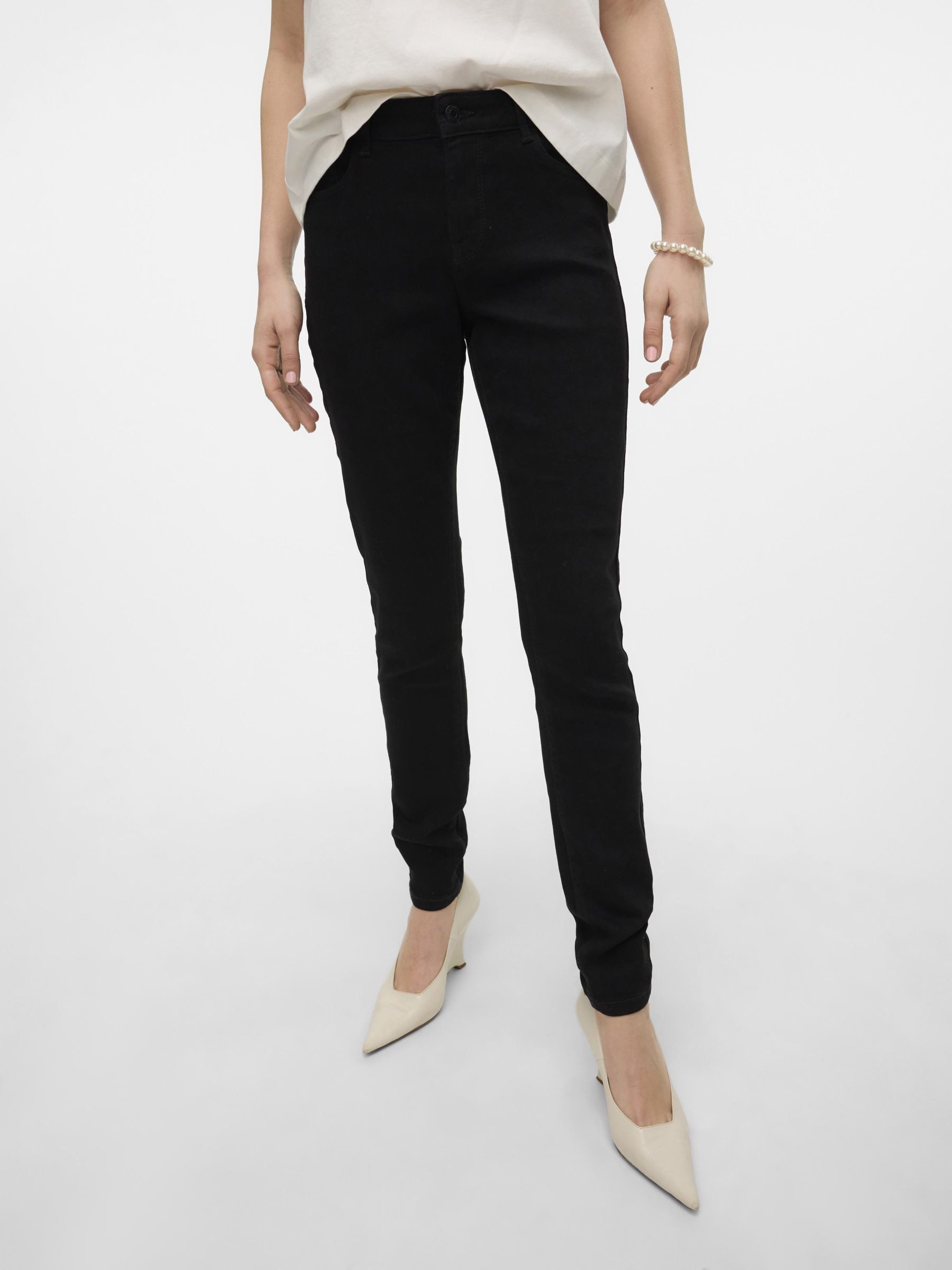 Vero Moda Skinny fit jeans VMELLY MR SKINNY JEANS BLK NOOS