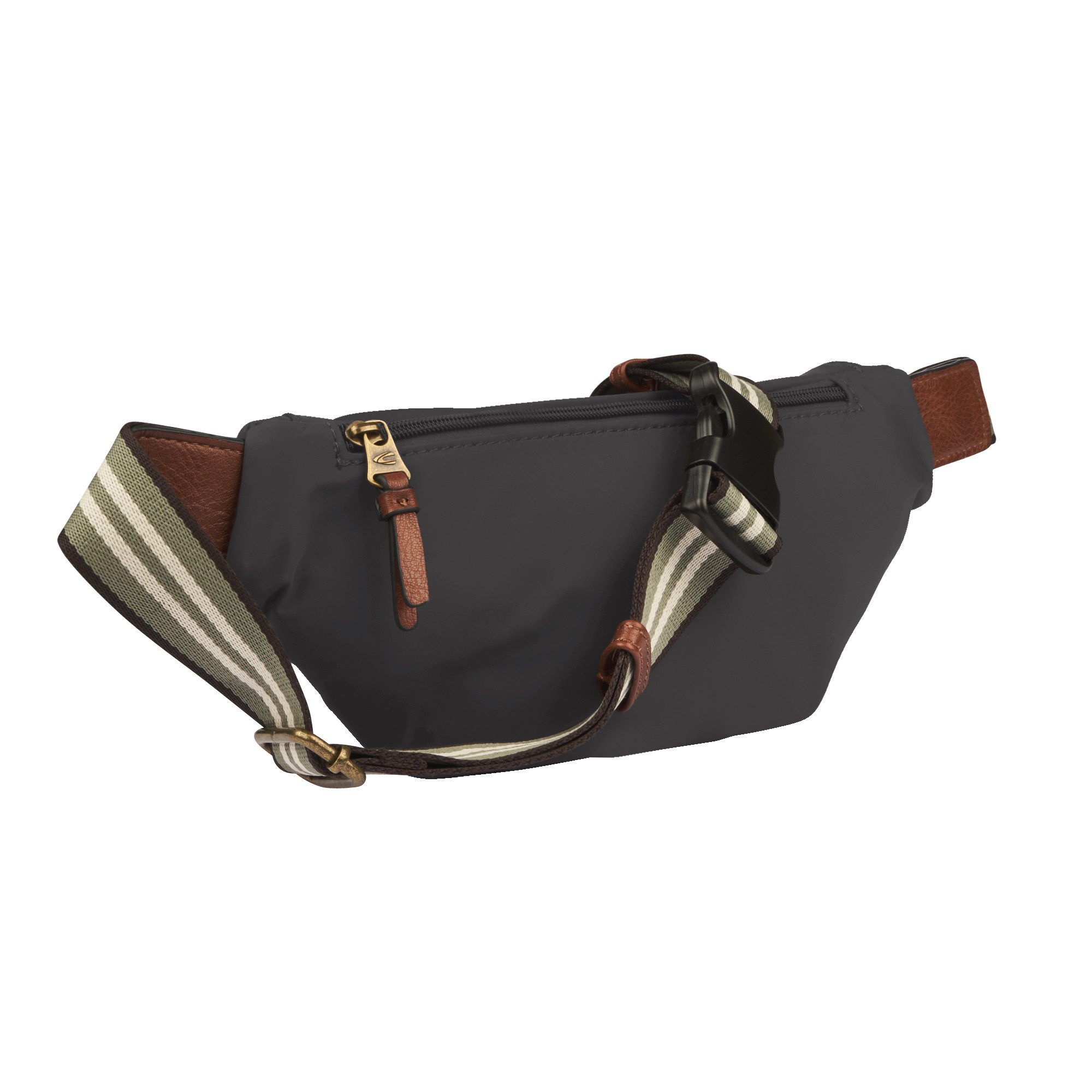 camel active Buiktasje Bari van hoogwaardig mat nylon met gestreept geweven band