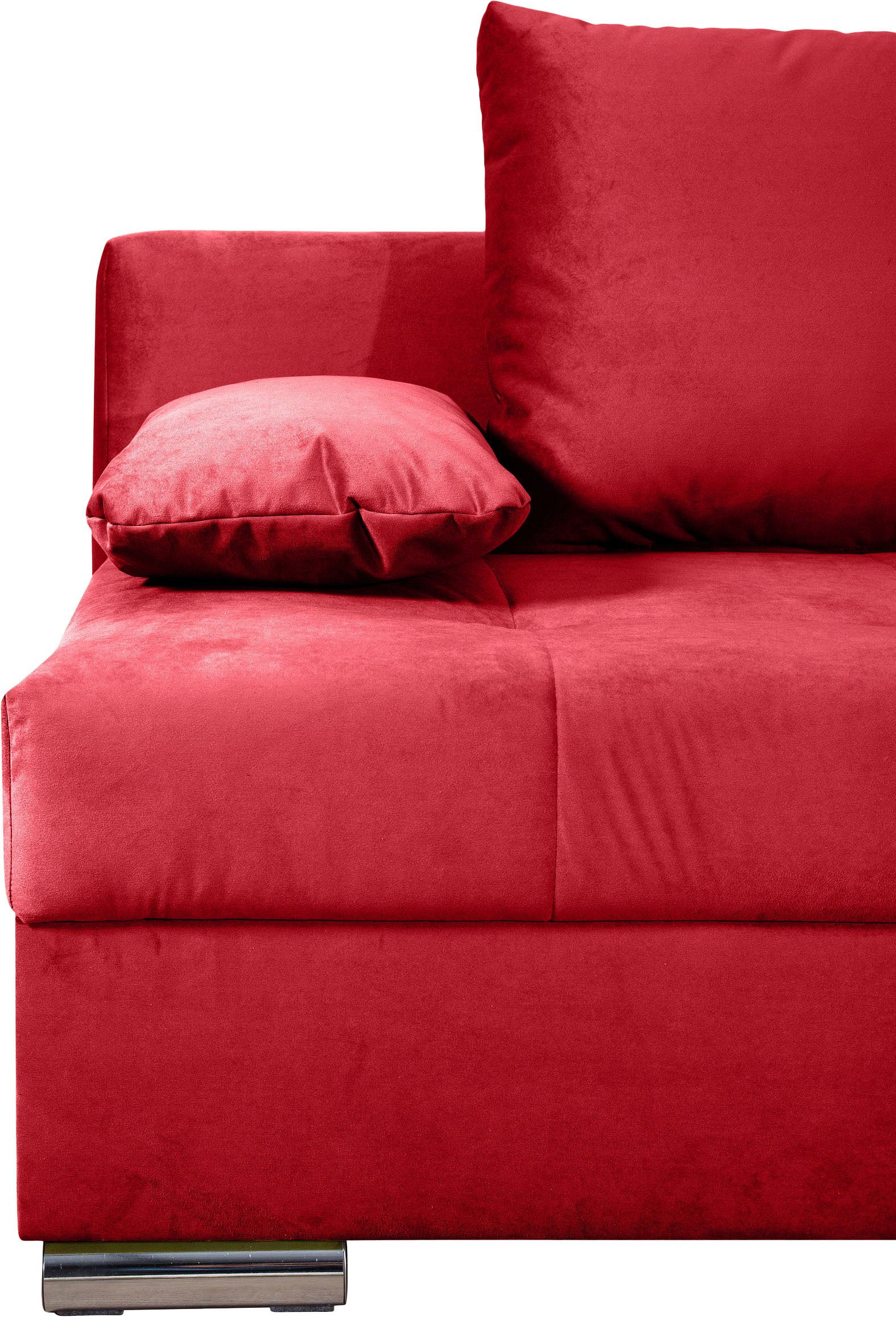 COLLECTION AB Slaapbank Tania met bedfunctie en bedlade comfortabele zitcomfort: veren-kern bekleding, inclusief rugkussen